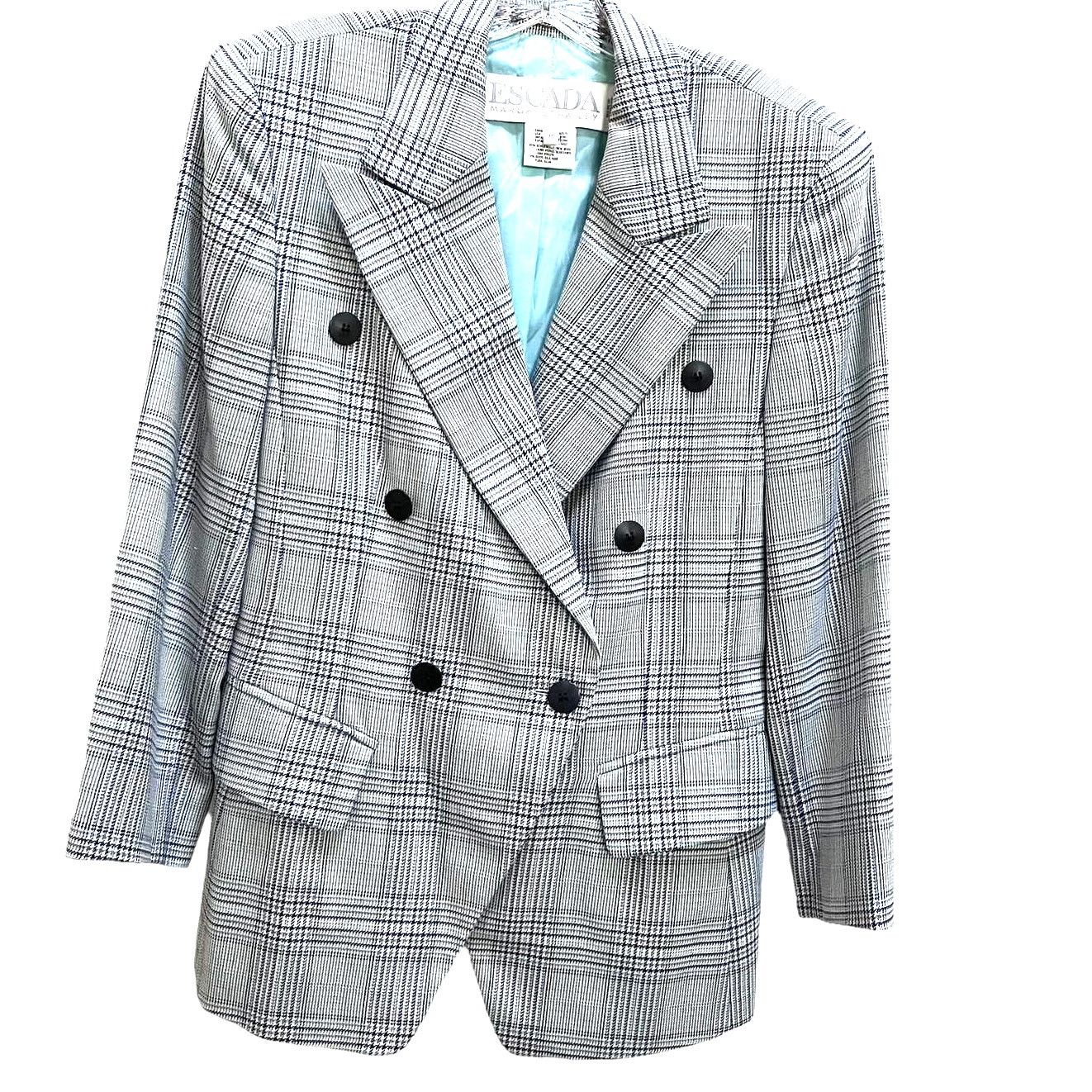 Escada Vintage Escada Margaretha Ley plaid double breasted blazer Size M / US 6-8 / IT 42-44 - 1 Thumbnail