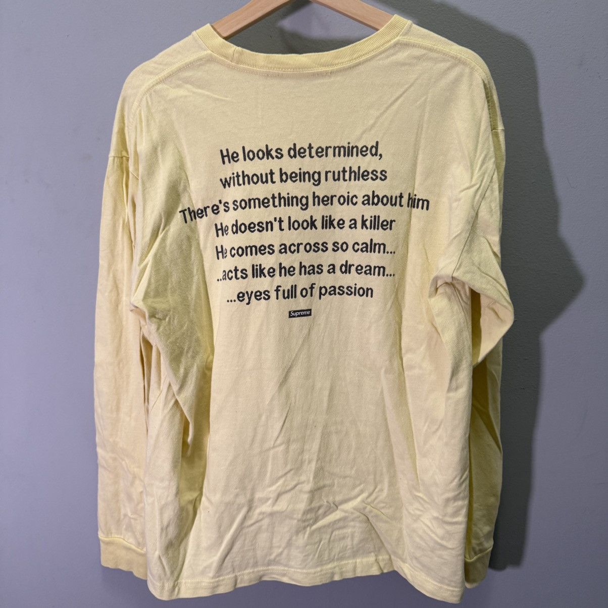 Supreme Supreme The Killer L/S Tee Medium Pale Yellow Size US M / EU 48-50 / 2 - 2 Thumbnail