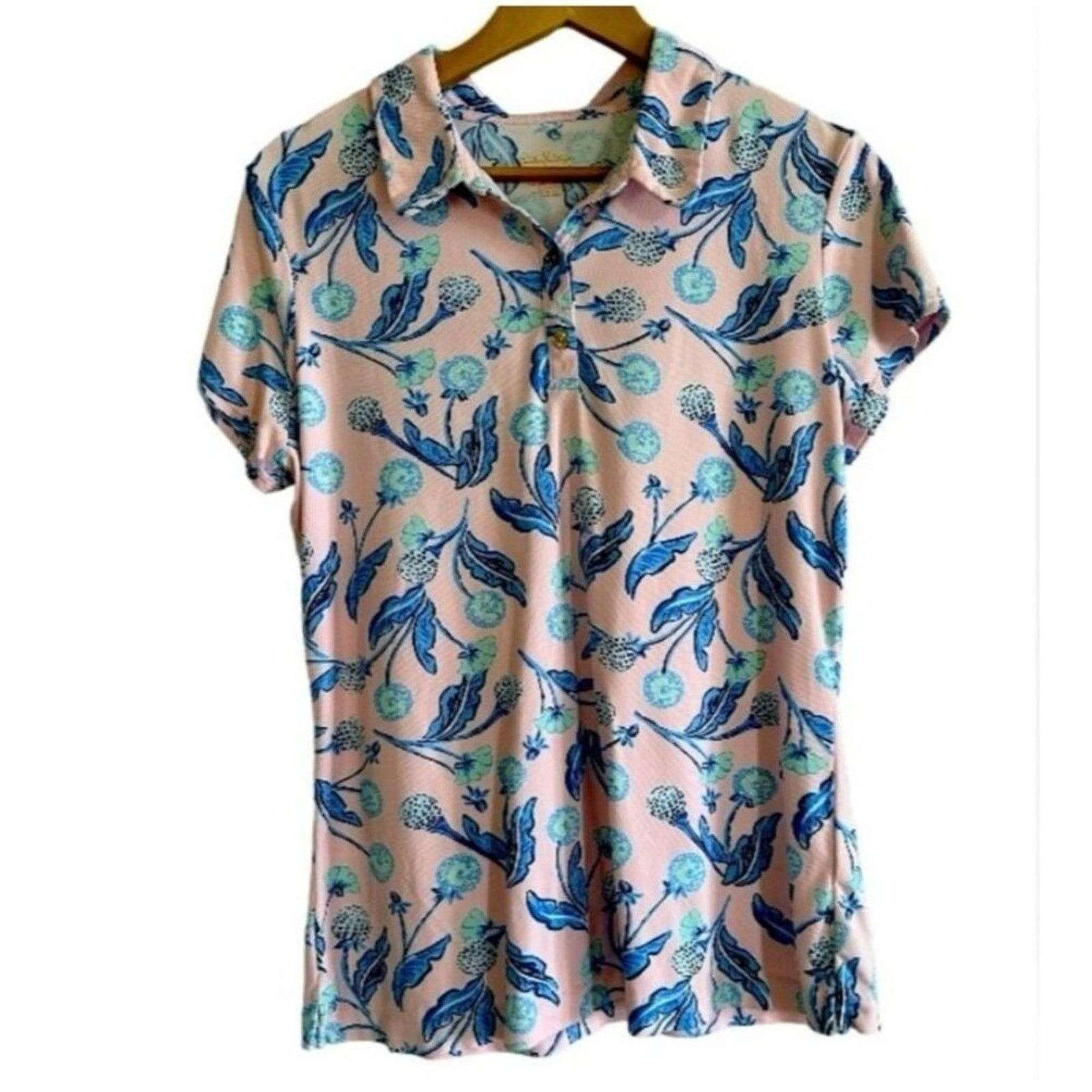 Lilly Pulitzer Lilly Pulitzer Luxletic Meryl Nylon Pique Top L Pink Tropic Size L / US 10 / IT 46 - 4 Thumbnail