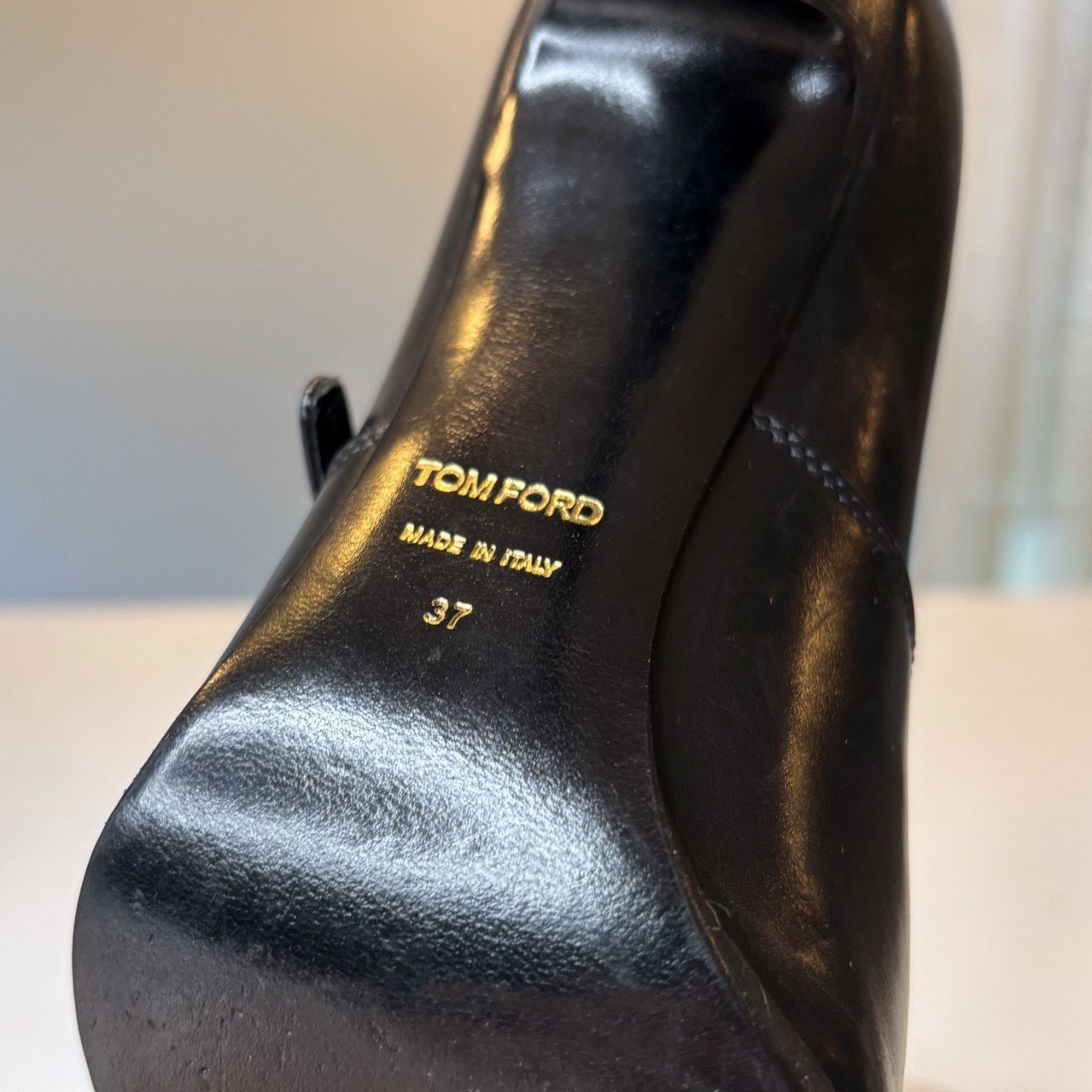 Tom Ford Tom Ford Black Leather High Heel Booties EU Sz 37 US 6.5 Size US 6.5 / IT 36.5 - 9 Thumbnail