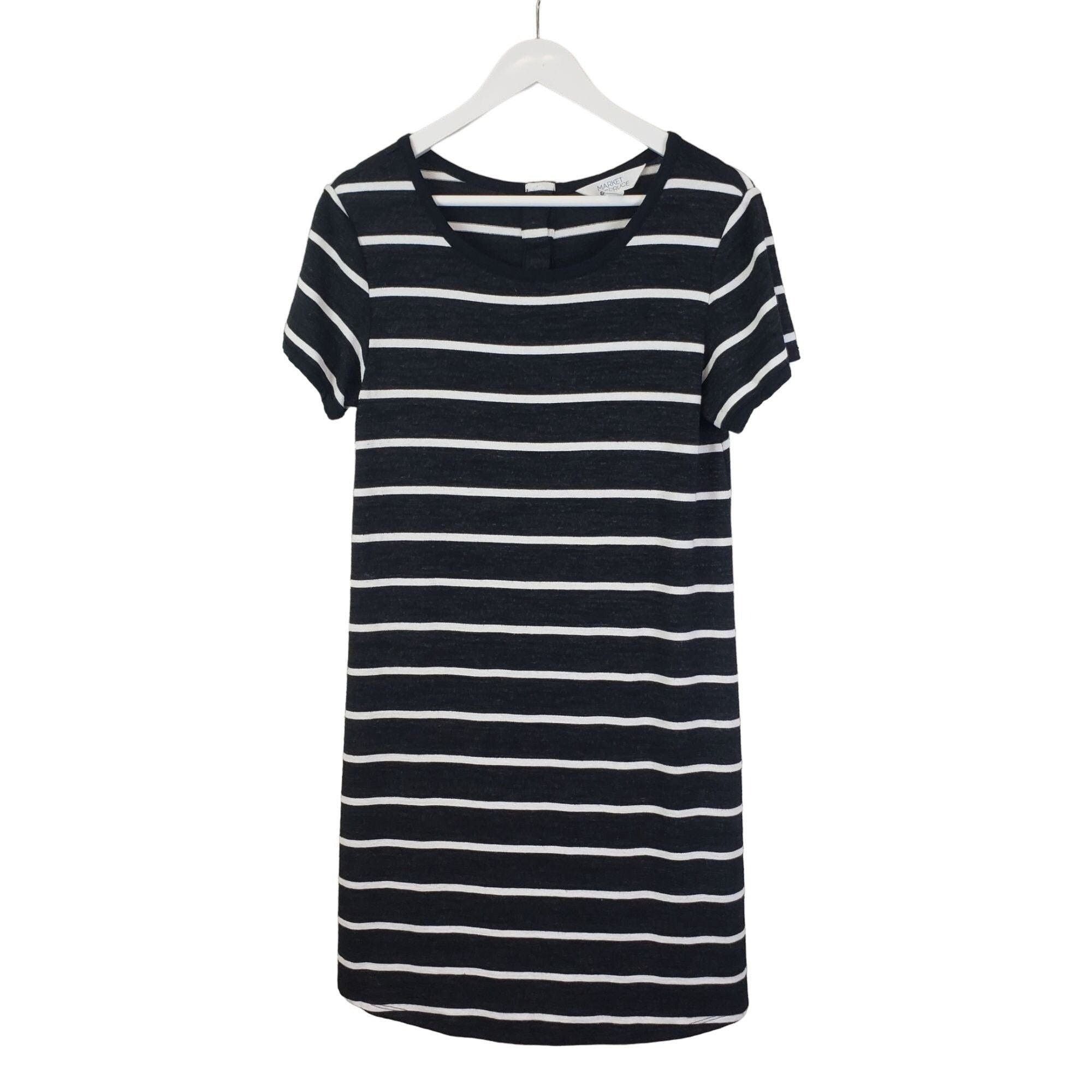 market and spruce t shirt dress Market & Spruce T-Shirt Dress, Blue and White Stripes, Short Sleeves, Size  Large