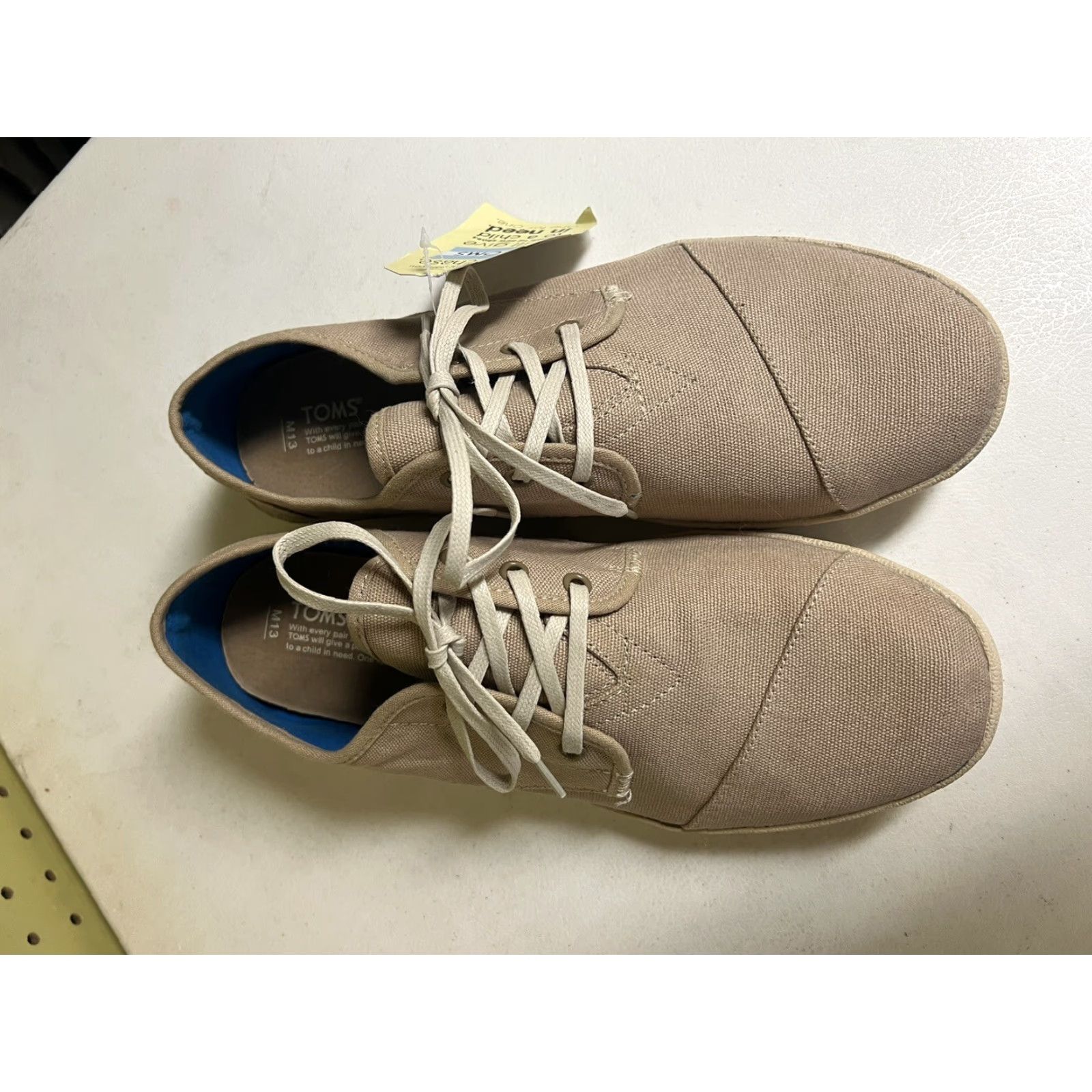 Toms Toms Shoes Mens 13 Paseo Casual Low Top Sneakers Tan Fabric Lace Up New Mens Shoes Size US L / EU 52-54 / 3 - 3 Thumbnail