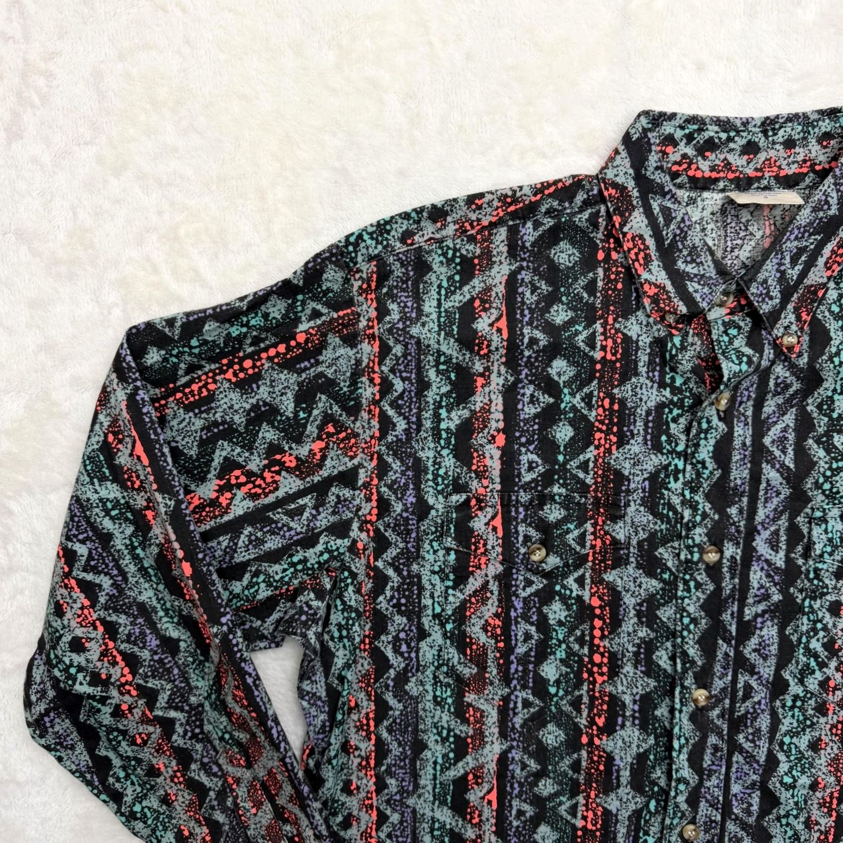 Vintage VINTAGE Bar 40 Western Shirt Mens S Black Aztec Geometric Button Up USA Size US S / EU 44-46 / 1 - 5 Thumbnail