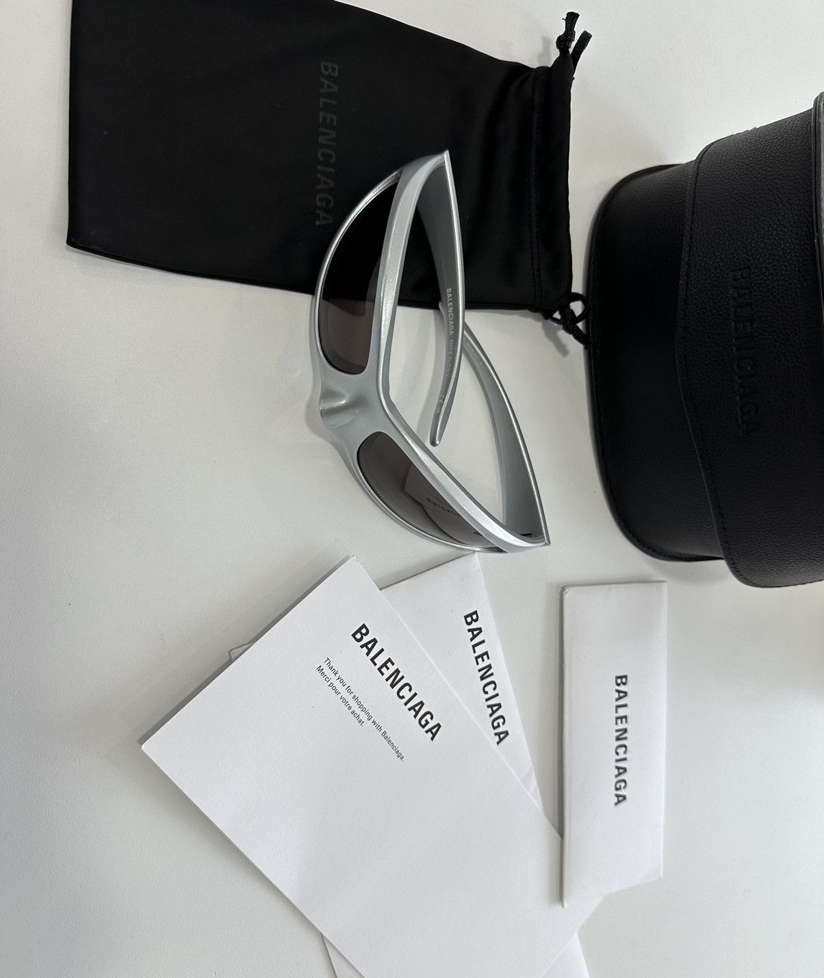 Balenciaga Balenciaga Silver Skin x Cat XL Sunglasses Size ONE SIZE - 10 Thumbnail