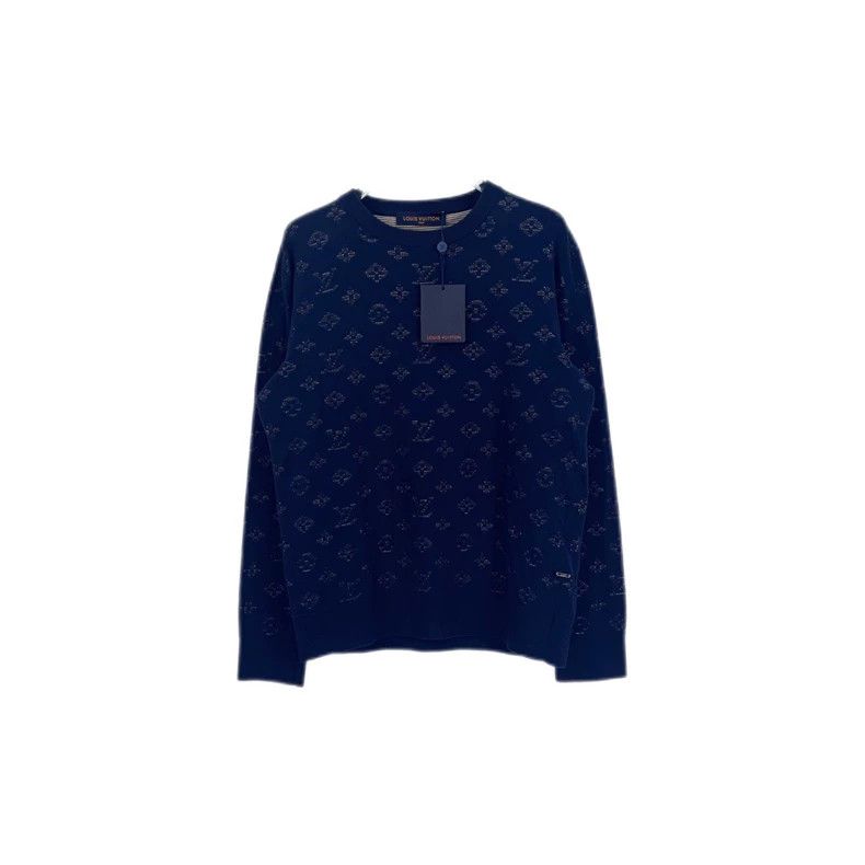 Louis Vuitton Louis Vuitton Navy blue colorful hollowed-out full-print sw Size US L / EU 52-54 / 3 - 1 Thumbnail