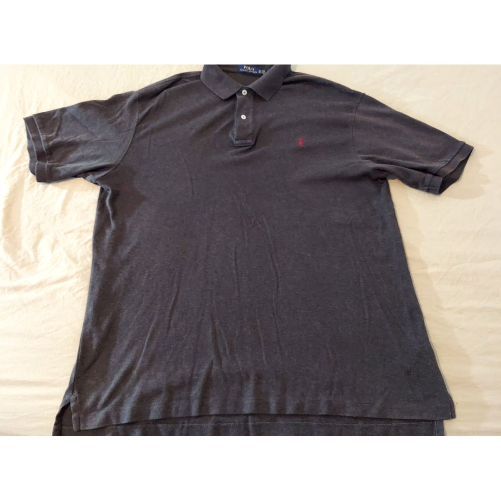 Ralph Lauren VINTAGE Polo Ralph Lauren Shirt XLT Gray Cotton Mens Short Sleeve Button Polo Shirt XLT Gray Cotton Men Tall XL Size US XL / EU 56 / 4 - 2 Thumbnail