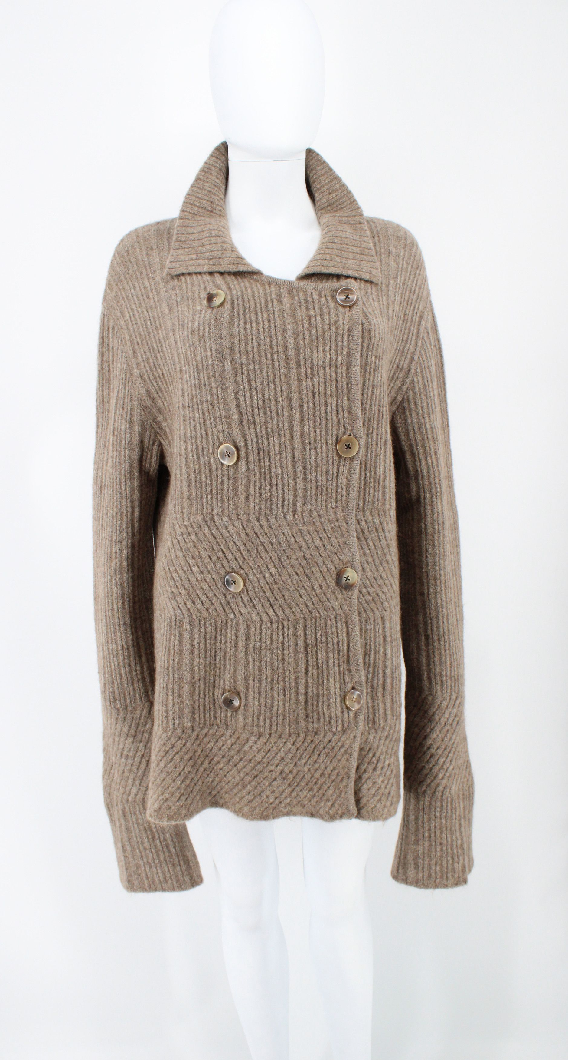 Ann Demeulemeester Ann D Artisanal Oversized Double-breasted Knit Size XS / US 0-2 / IT 36-38 - 6 Thumbnail