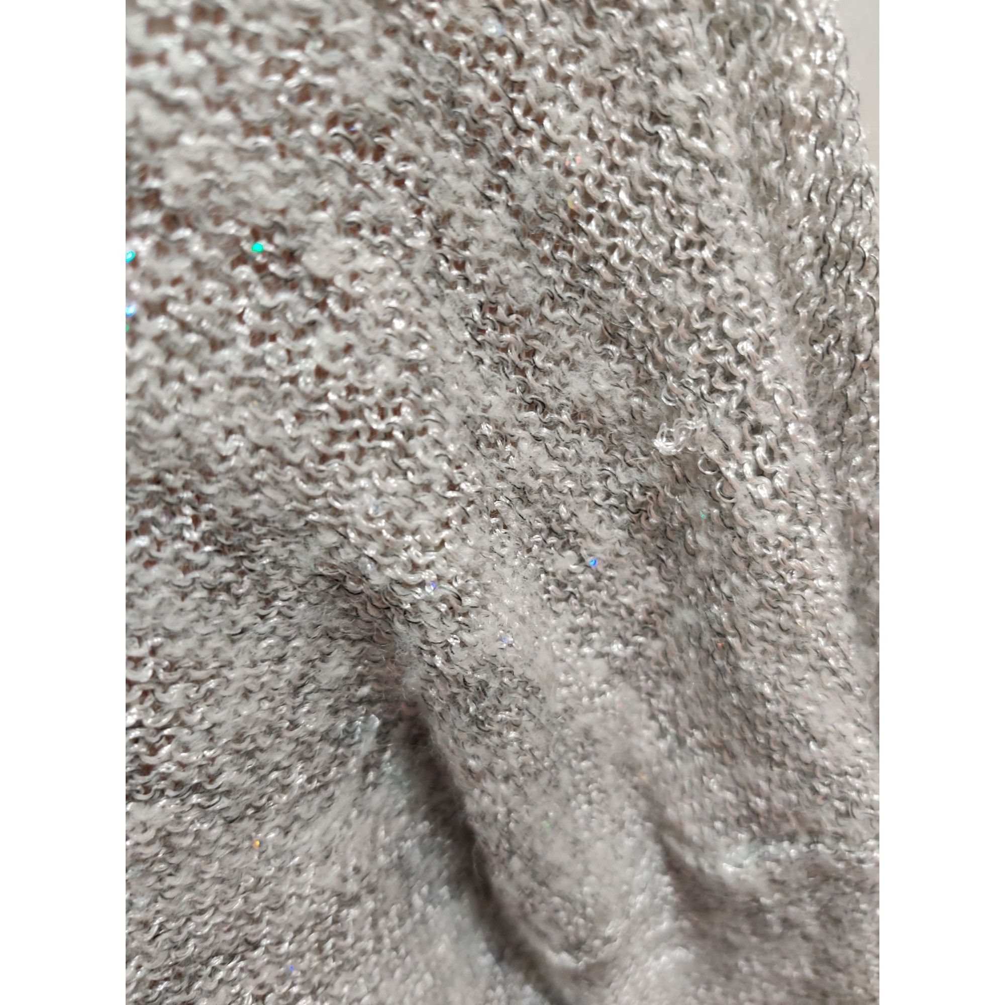 Other ANA XL Womens Sweater Silver Gray Knit Holographic Sequin Sc Size XL / US 12-14 / IT 48-50 - 16 Thumbnail