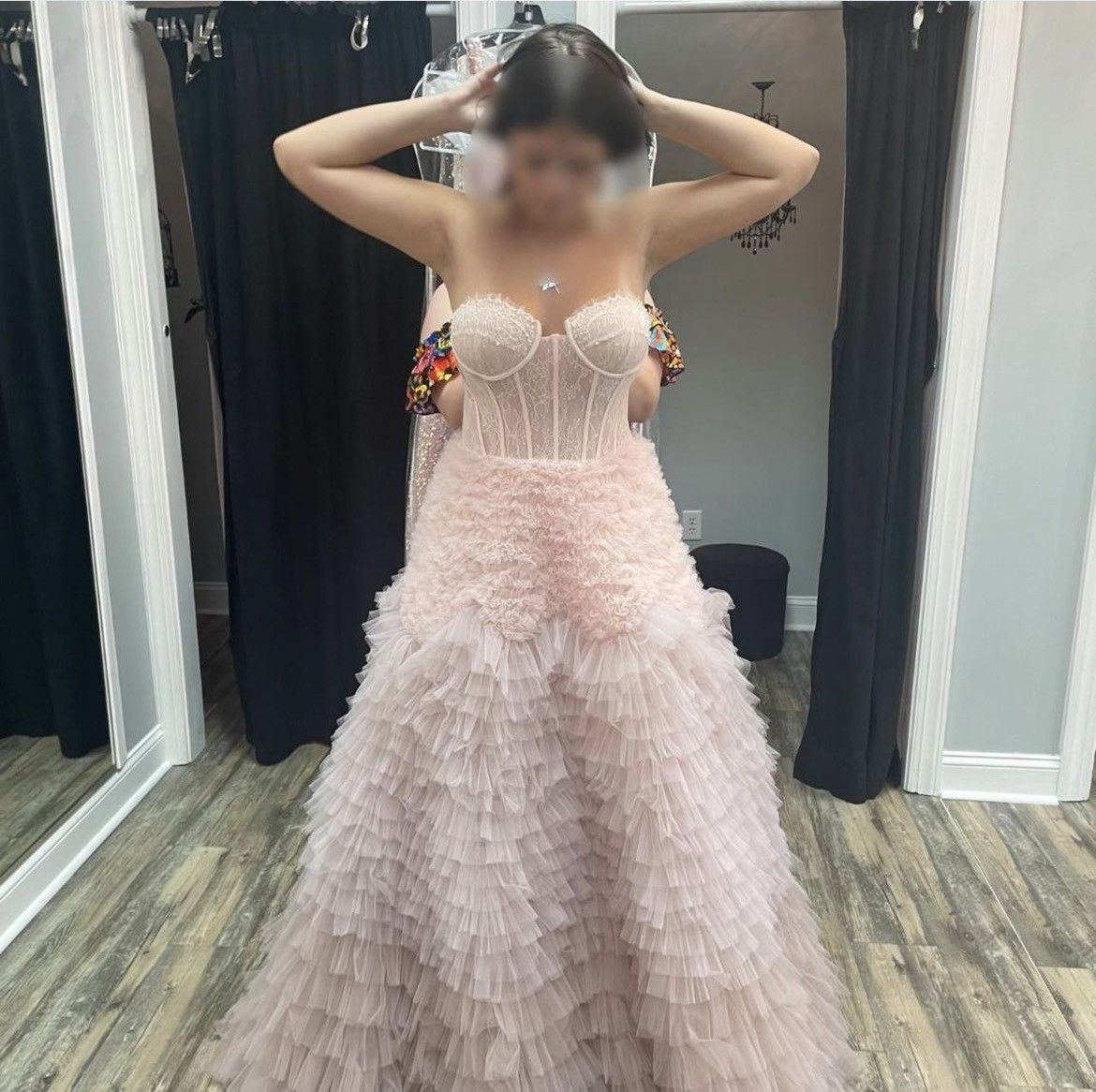 Other Pink corset prom/pageant dress with ruffle skirt Size M / US 6-8 / IT 42-44 - 3 Thumbnail