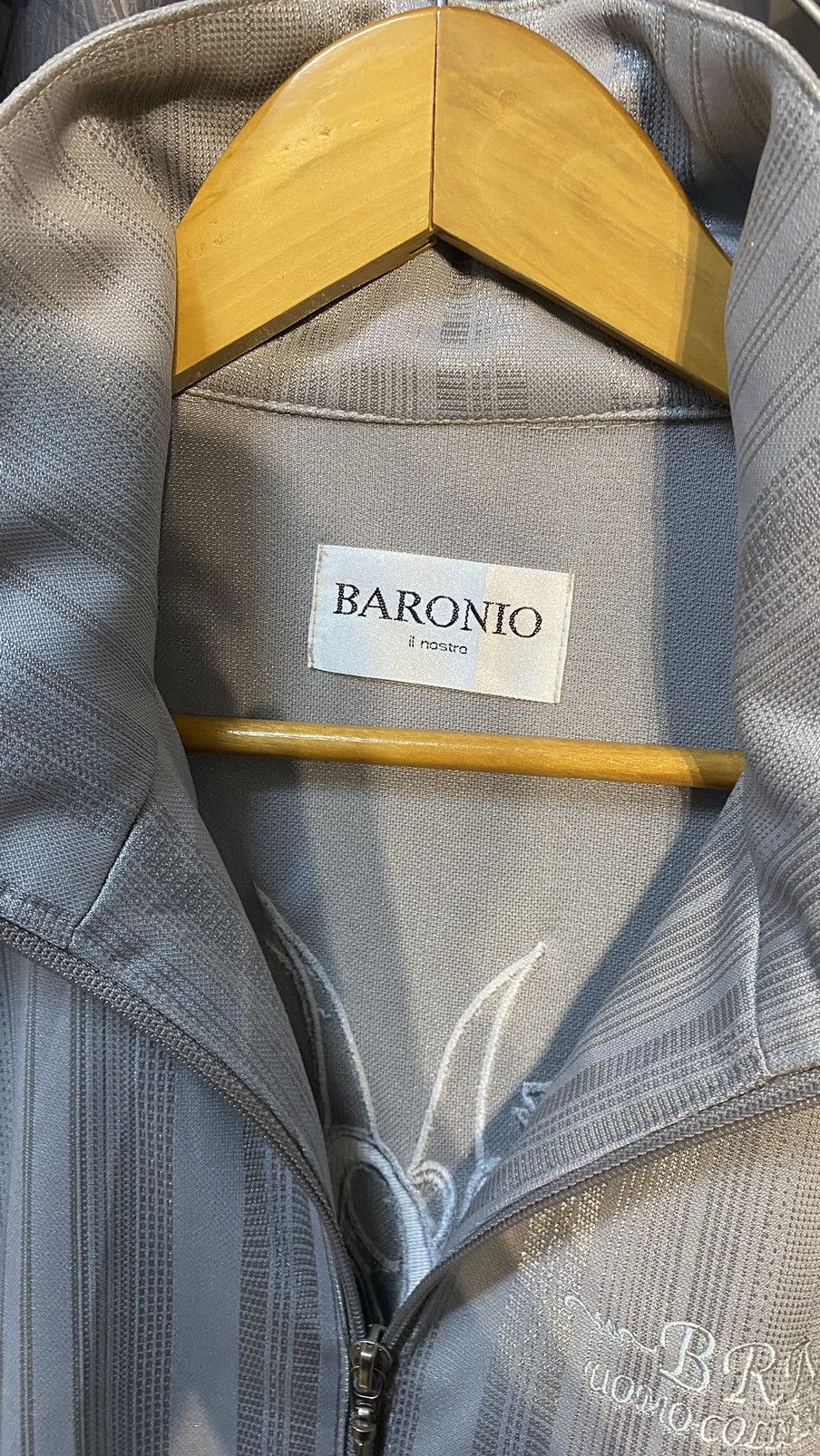 Japanese Brand × Vintage BARONIA ITALIAN DESIGNER TRACKTOP JACKET GREY Y2K DESIGN (L) Size US L / EU 52-54 / 3 - 5 Thumbnail