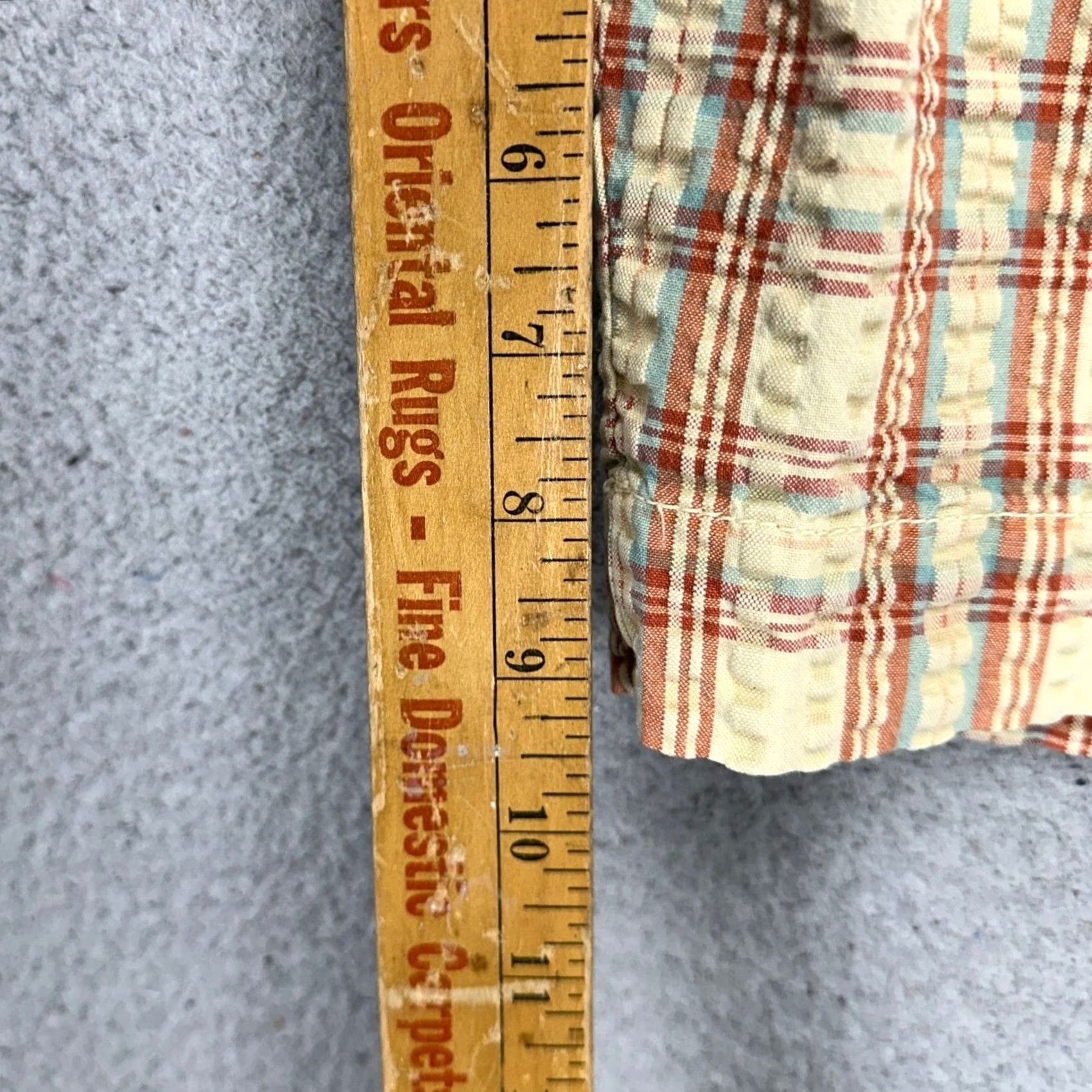 Tommy Bahama Tommy Bahama Mens Seersucker Shorts 36 Yellow Plaid Khakis Flat Front Pockets Size US 36 / EU 52 - 6 Thumbnail