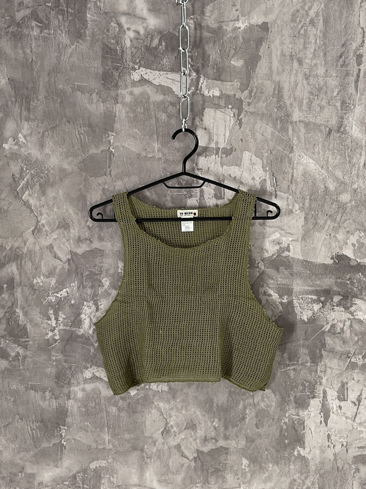 Japanese Brand × Vintage Vintage Y2K Mesh Military Faded Distressed Tank Top Size M / US 6-8 / IT 42-44 - 1 Thumbnail