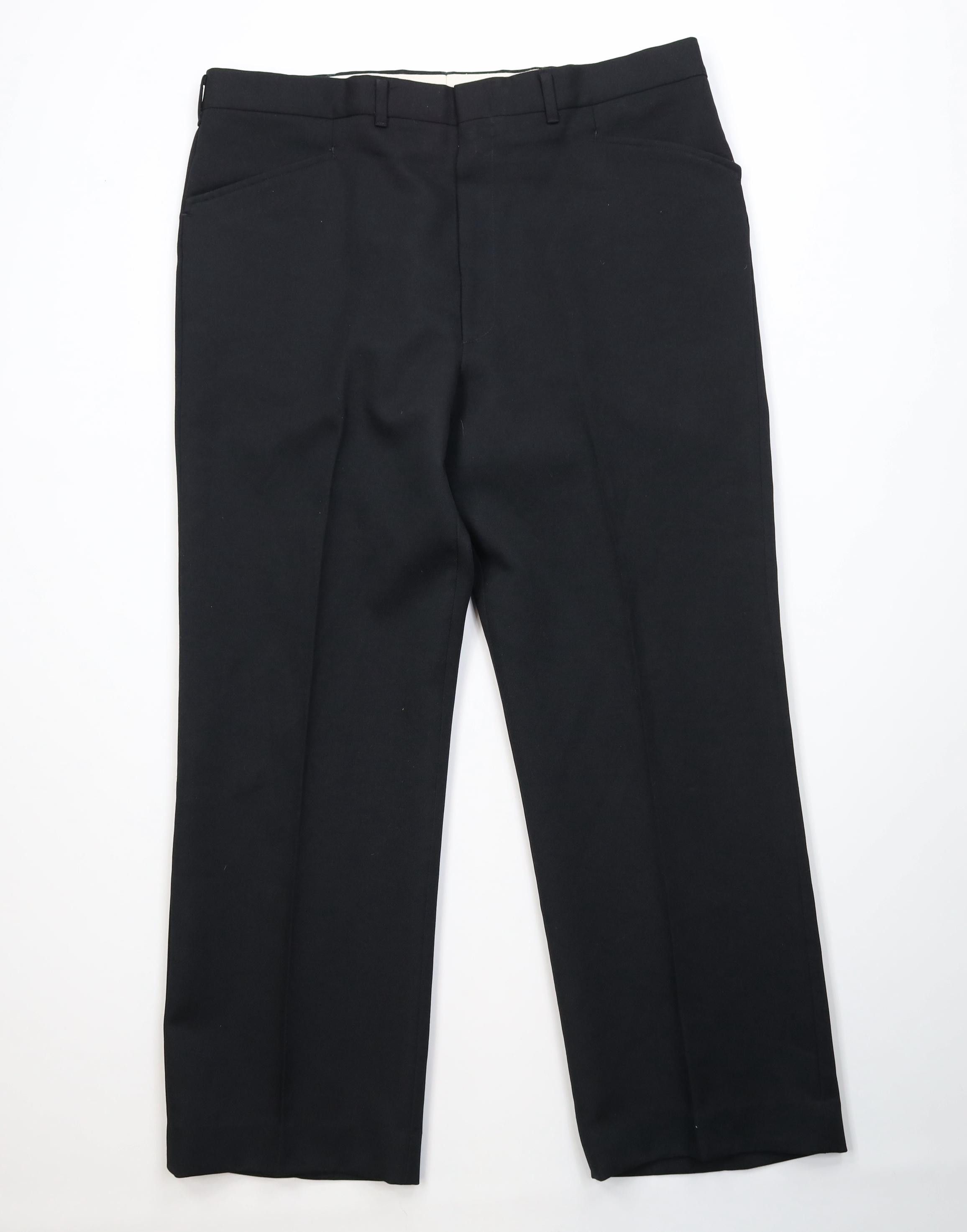 Vintage Vintage 70s Streetwear Flared Wide Leg Chino Pants Black USA Size US 38 / EU 54 - 1 Thumbnail