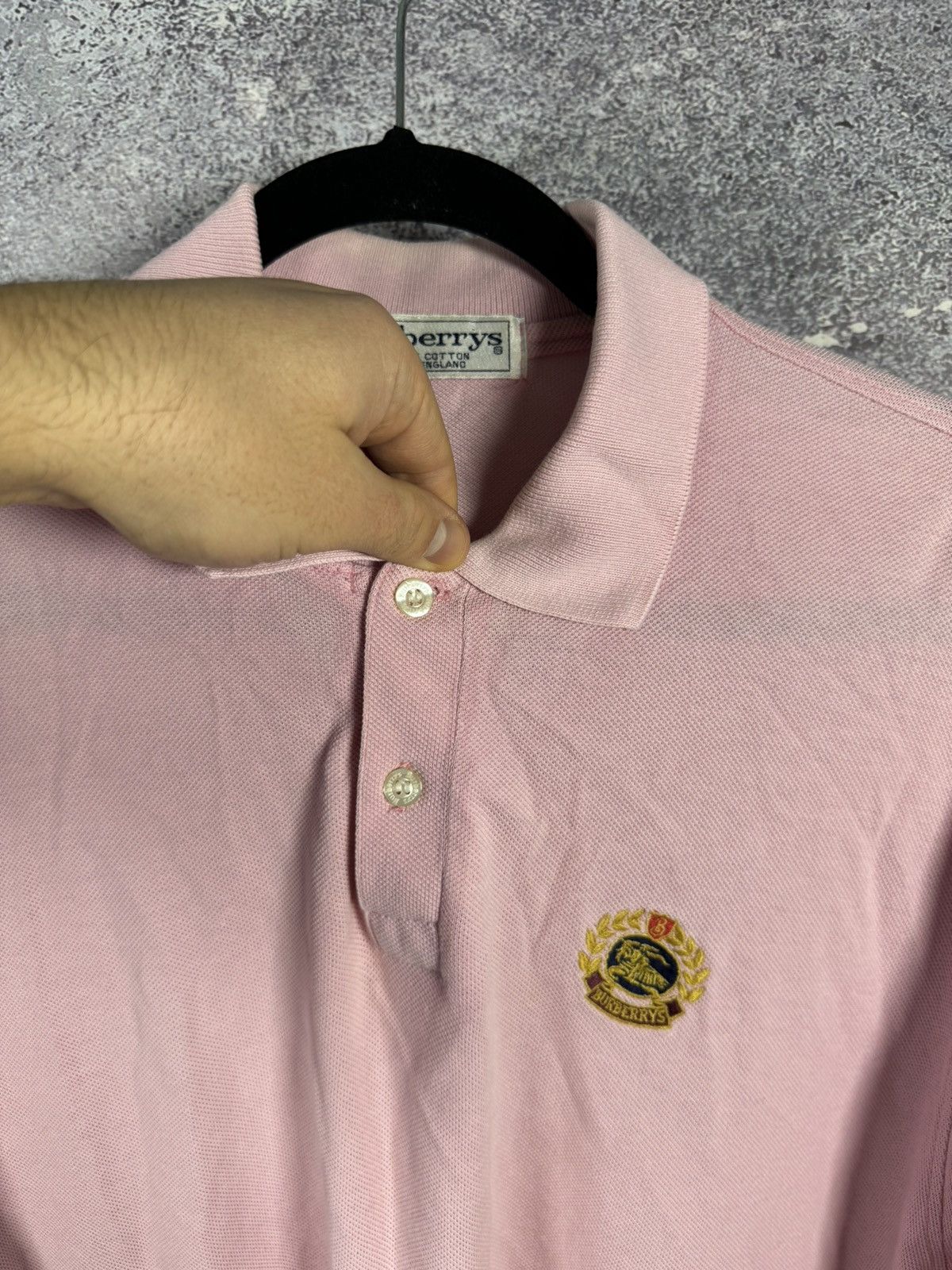 Burberry × Vintage Vintage Burberrys Pink Logos Polos 2XLarge Oldmoney Size US XXL / EU 58 / 5 - 10 Thumbnail