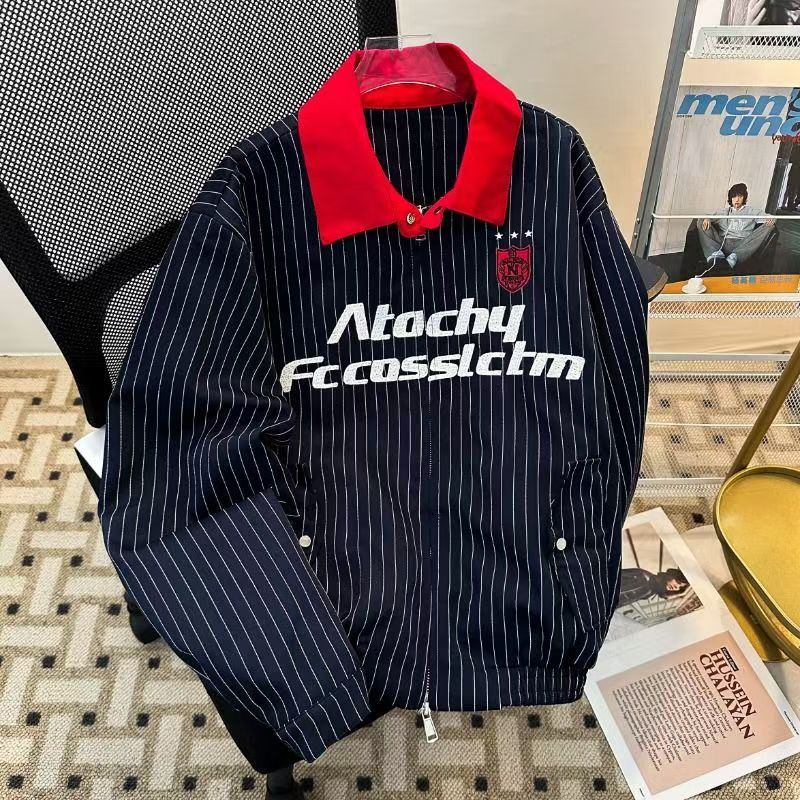 Vintage Retro Pinstripe Varsity Jacket Size US M / EU 48-50 / 2 - 4 Thumbnail