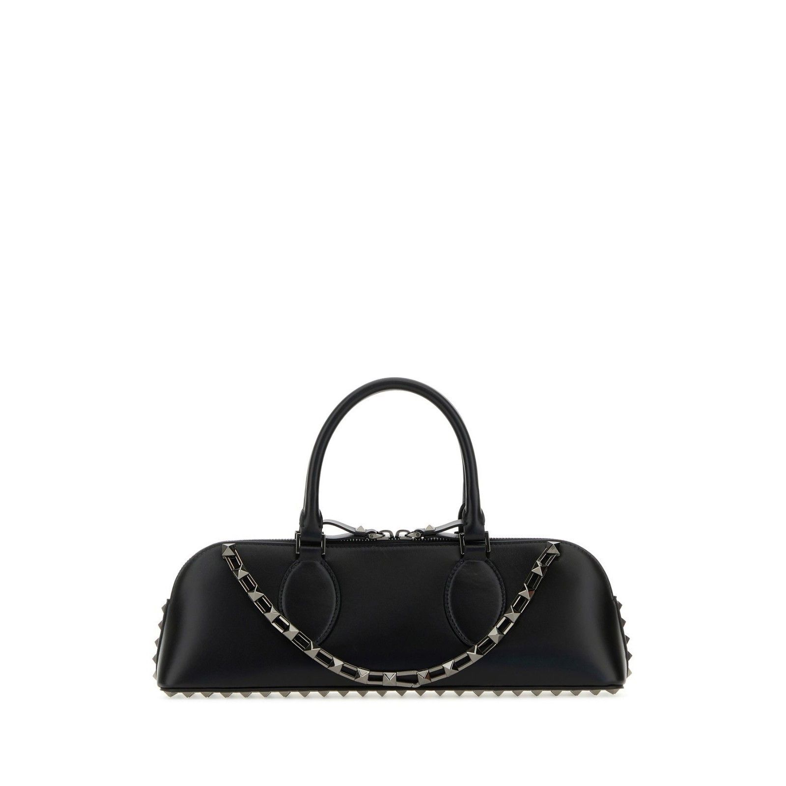 Valentino VALENTINO GARAVANI East-West Rockstud Spike Black Leather Sh Size ONE SIZE - 1 Thumbnail
