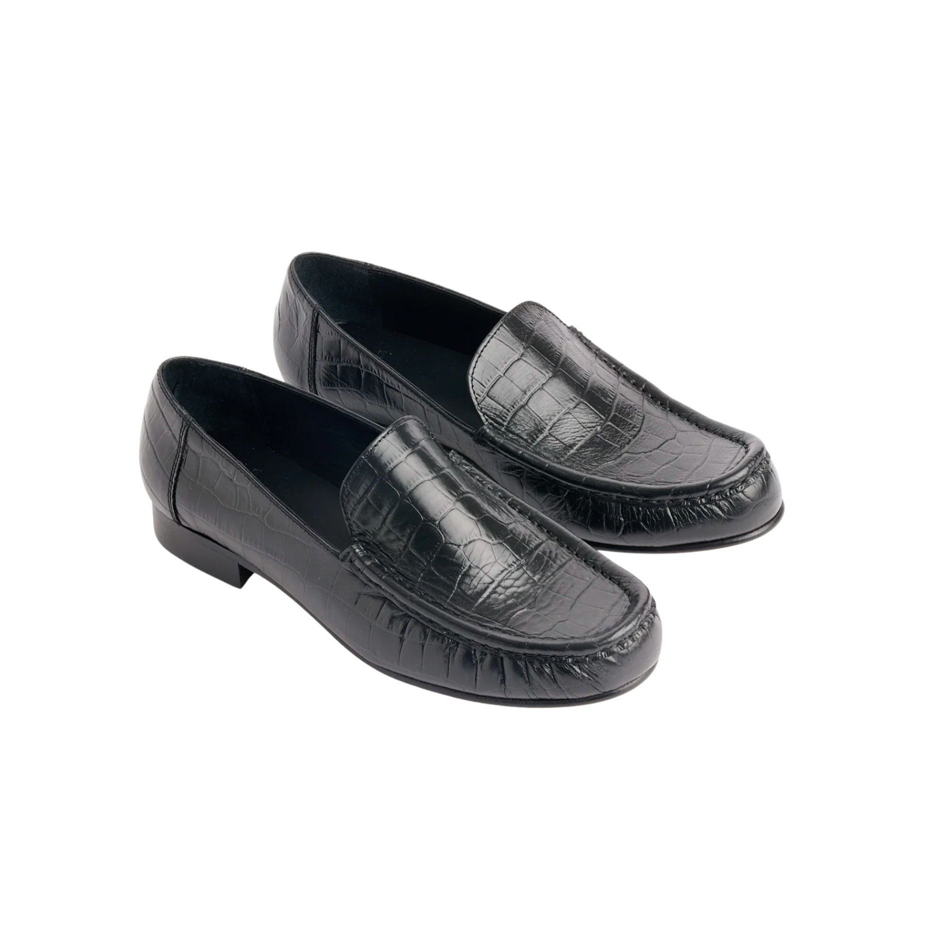 Other CORDERA Leather Loafer Black Croco NWOB $519 Sz 40 Size US 10 / IT 40 - 1 Thumbnail