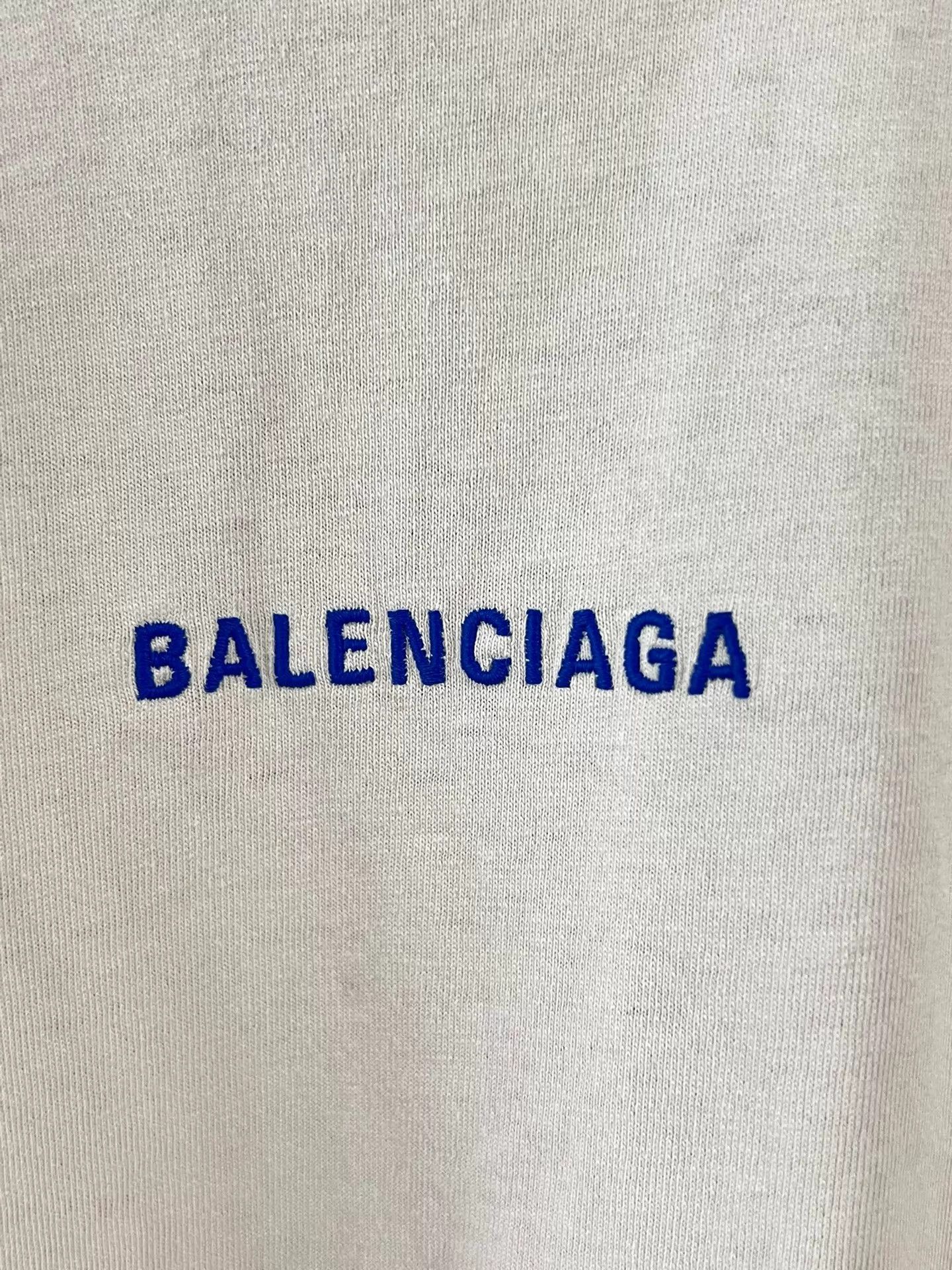 Balenciaga Balenciaga Blue Embroidered Chest & Large Back S T-Shirt Size US S / EU 44-46 / 1 - 5 Thumbnail