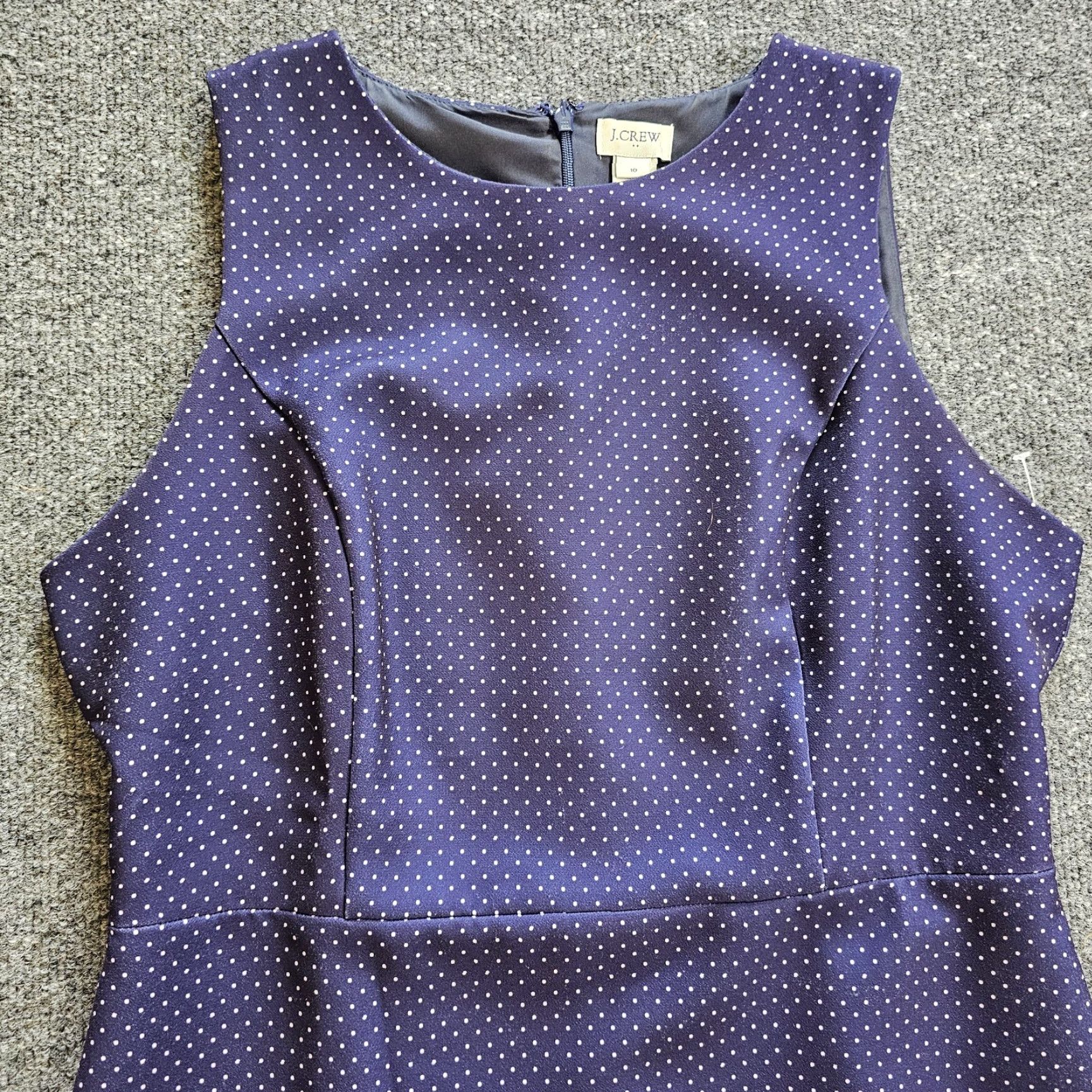 j crew blue polka dot dress NWT J Crew Navy Blue White Polka Dot Short Sleeve Dress Sz 4 Flared A   Queen City Resale