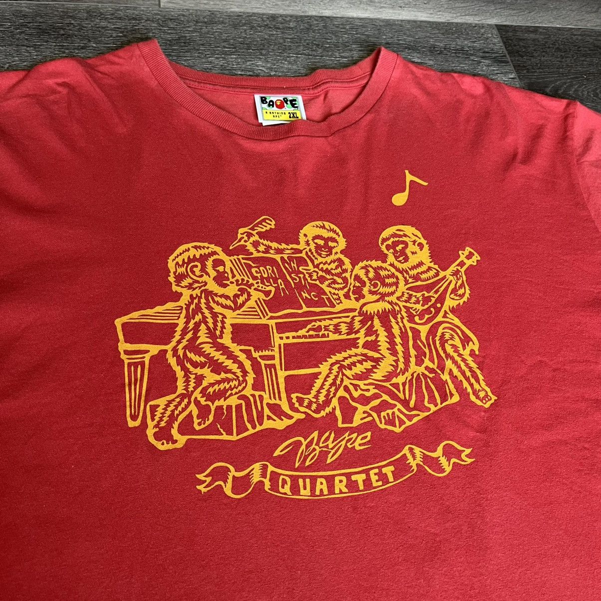 Bape Rare A Bathing Ape Bape Jazz Quartet Busy Works Logo T Shirt Size US XXL / EU 58 / 5 - 1 Thumbnail