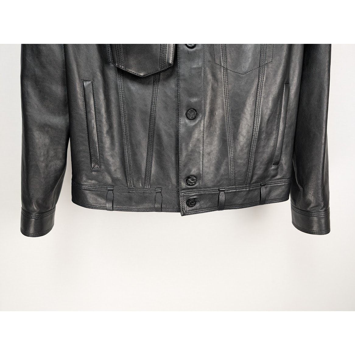 Louis Vuitton o1rshd1 Chain Leather Trucker Jacket in Black Size US M / EU 48-50 / 2 - 11 Thumbnail