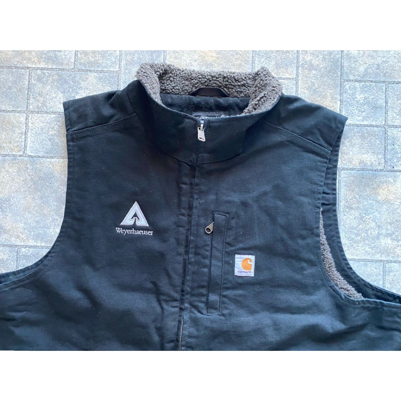 Carhartt Carhartt Vest XL Men Black Embroidered Sherpa Loose Fit 0V4277-M Size US XL / EU 56 / 4 - 3 Thumbnail