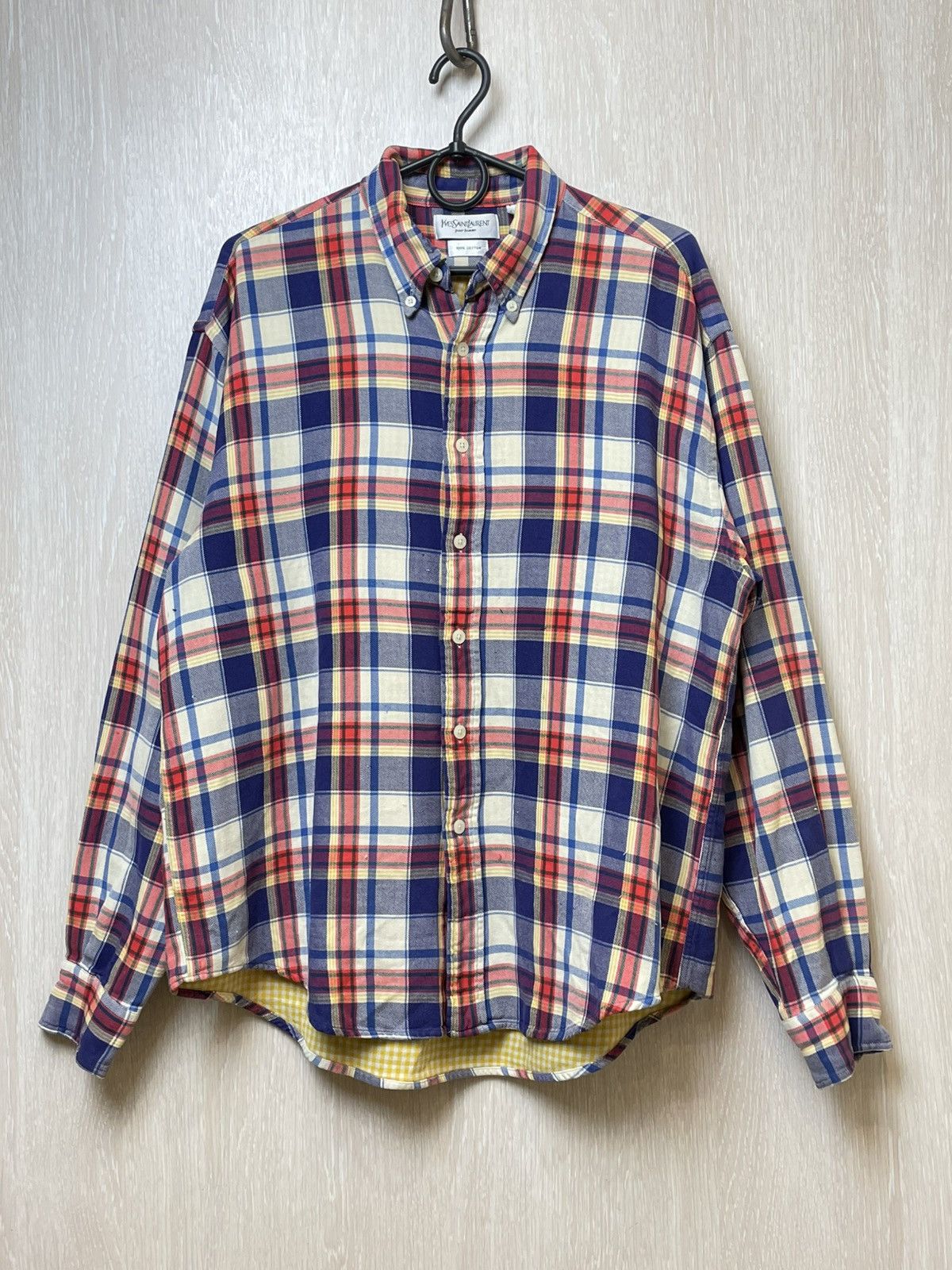 Yves Saint Laurent Vintage Ysl Yves Saint Laurent Flannel Shirt Size US L / EU 52-54 / 3 - 1 Thumbnail