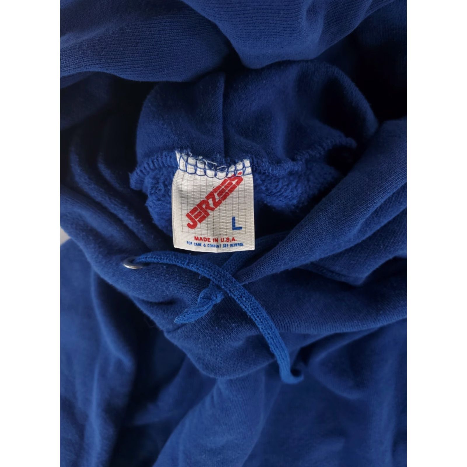 Jerzees VINTAGE Jerzees Hoodie Sweatshirt Blue Made USA Long Sleeve L Mens SL? Size US L / EU 52-54 / 3 - 3 Thumbnail