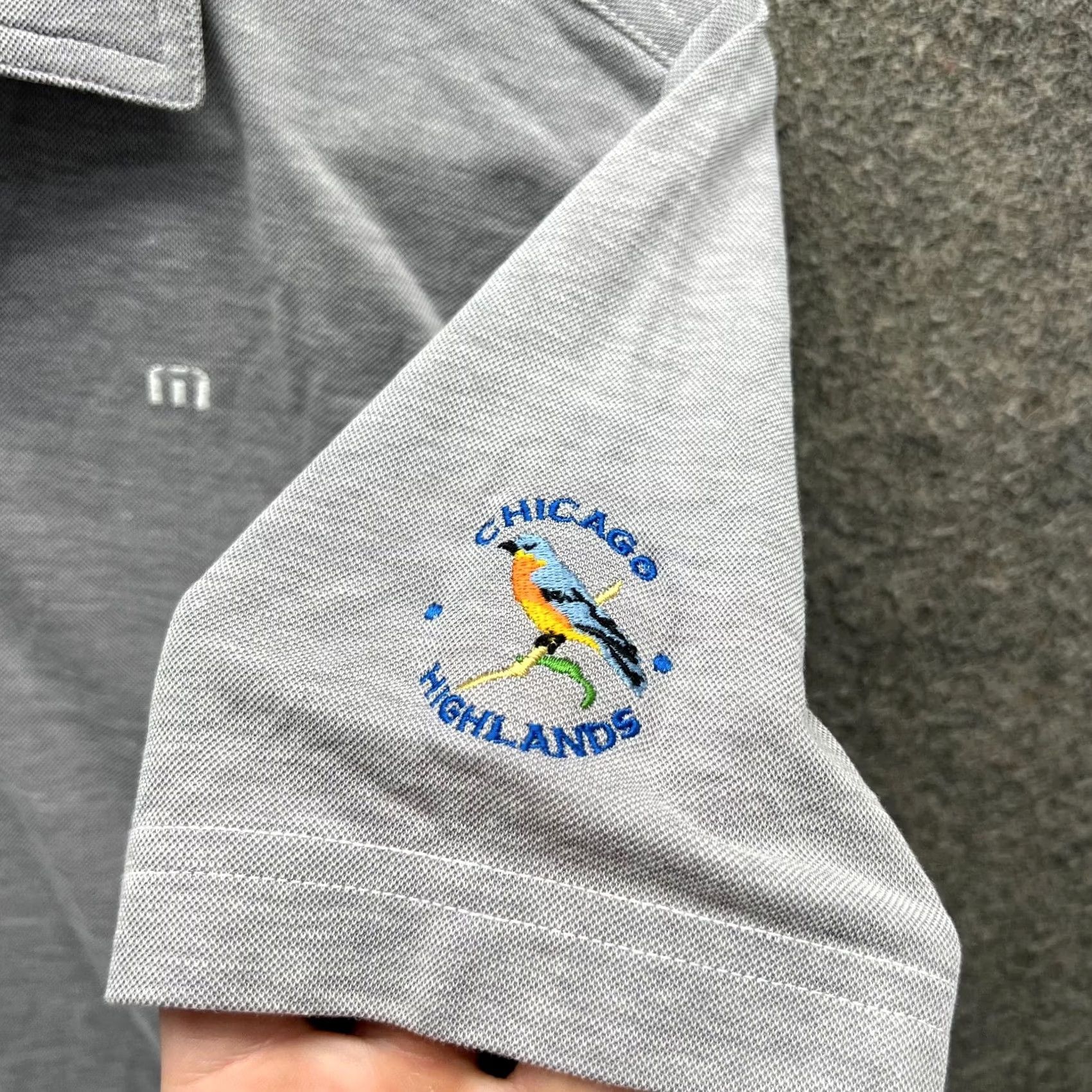 TravisMathew Travis Mathew Polo Shirt Mens Medium Gray Pinstriped Golf Chicago Highlands Size US M / EU 48-50 / 2 - 7 Thumbnail