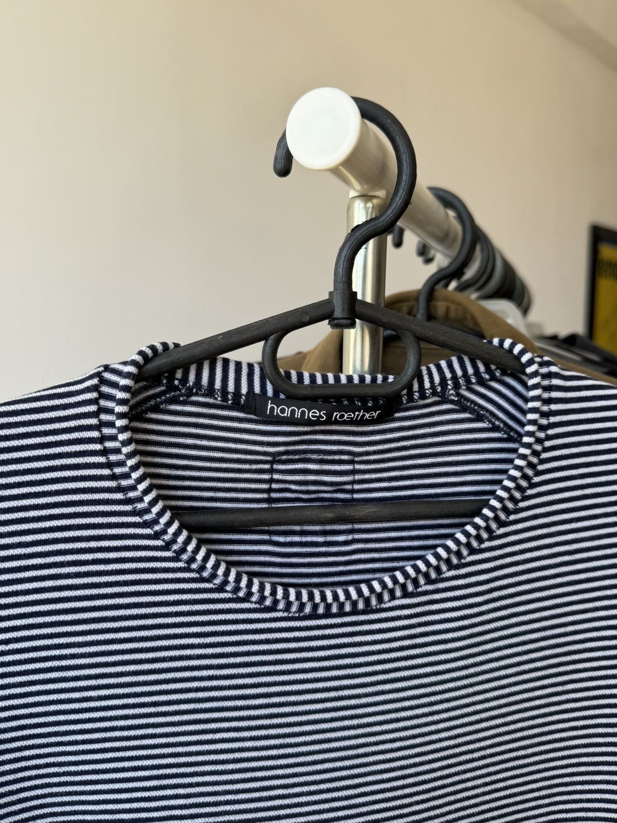 hannes roether Hannes Roether Striped Avant-Garde T-shirt Size US S / EU 44-46 / 1 - 2 Thumbnail