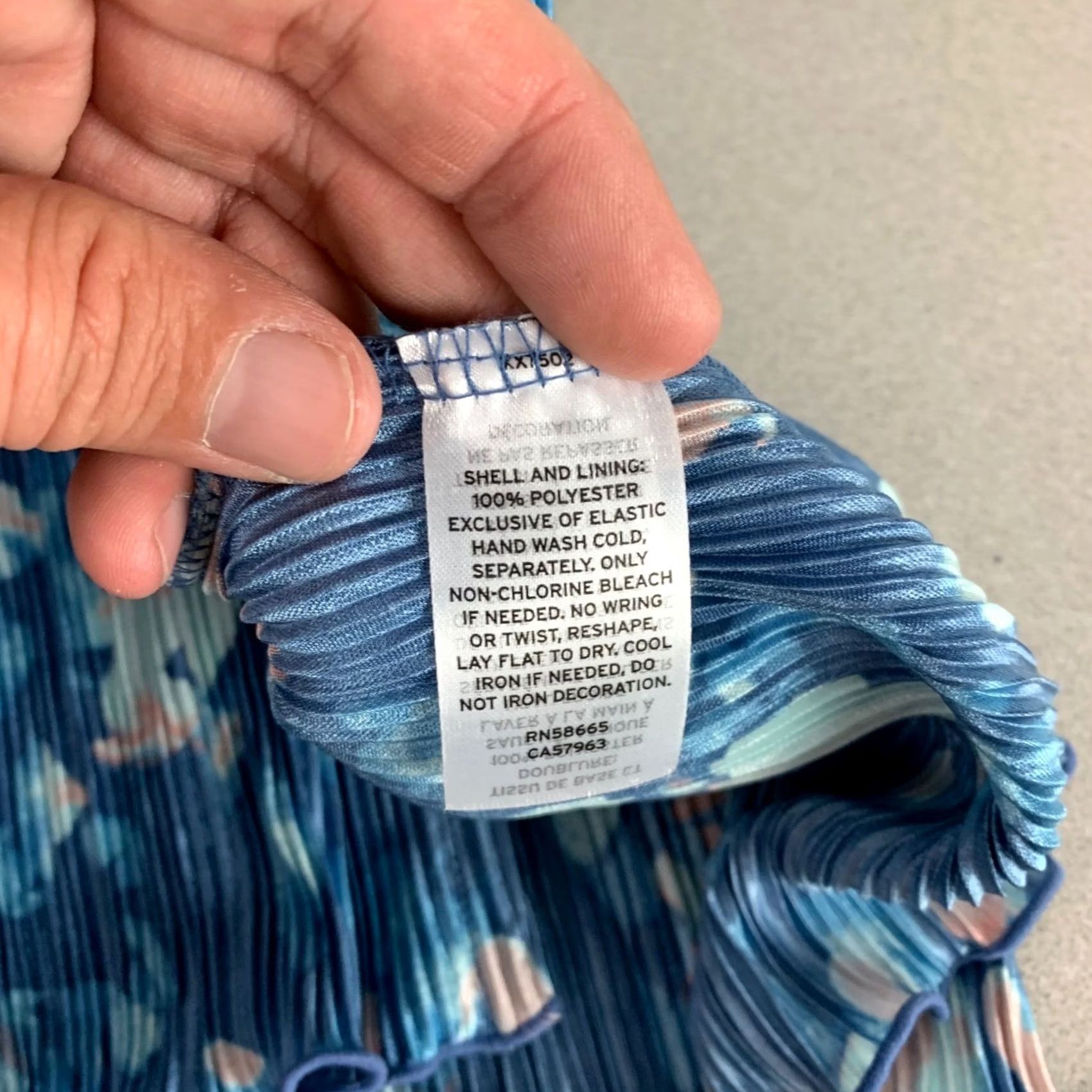 Vintage VINTAGE Chelsea 28 Maxi Dress Womens Medium Blue Abstract Floral Pleated Ruffle Sleeve Size M / US 6-8 / IT 42-44 - 5 Thumbnail