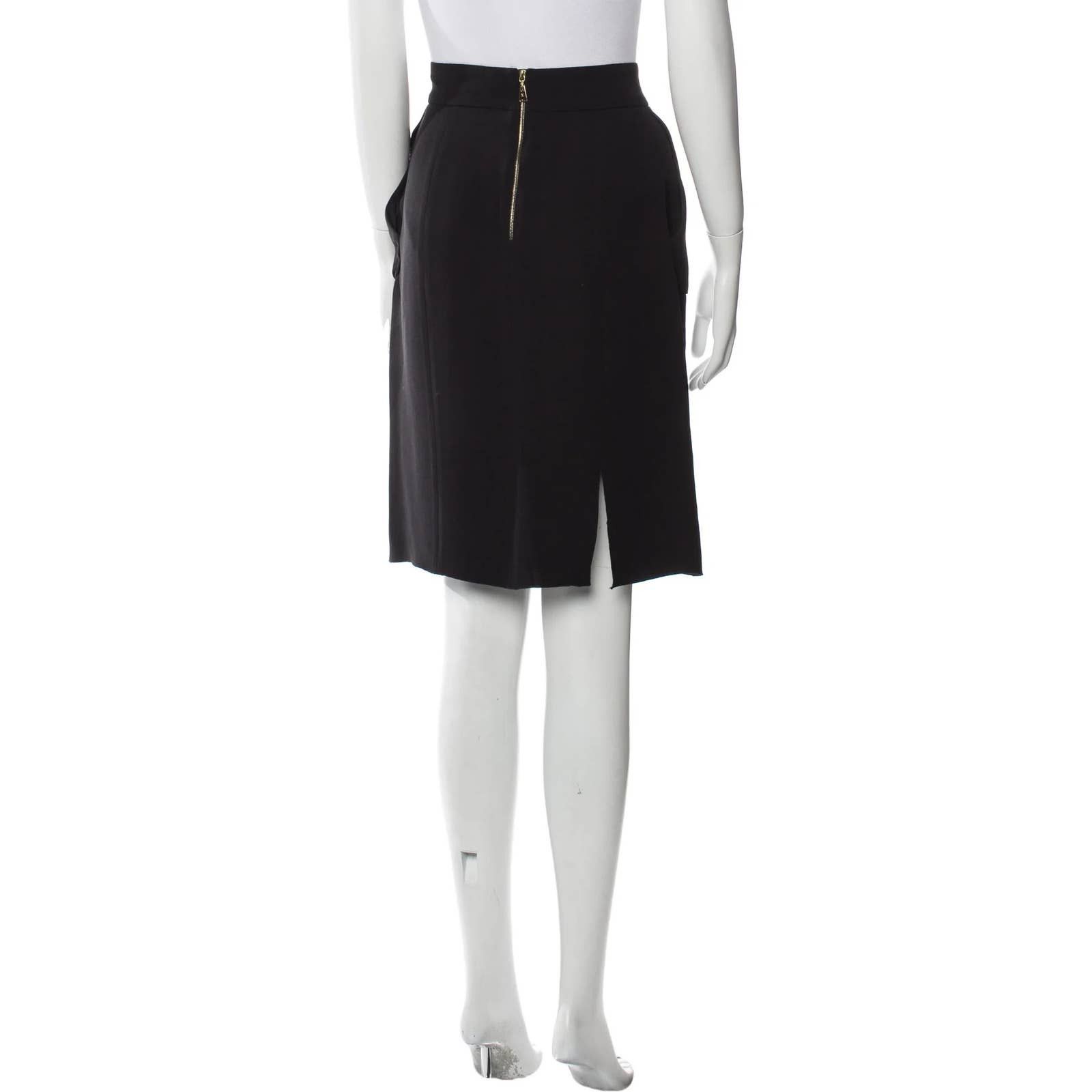 Louis Vuitton Louis Vuitton Black 100% silk Skirt with logo LV Zipper Sz38 Size 28" / US 6 / IT 42 - 3 Thumbnail
