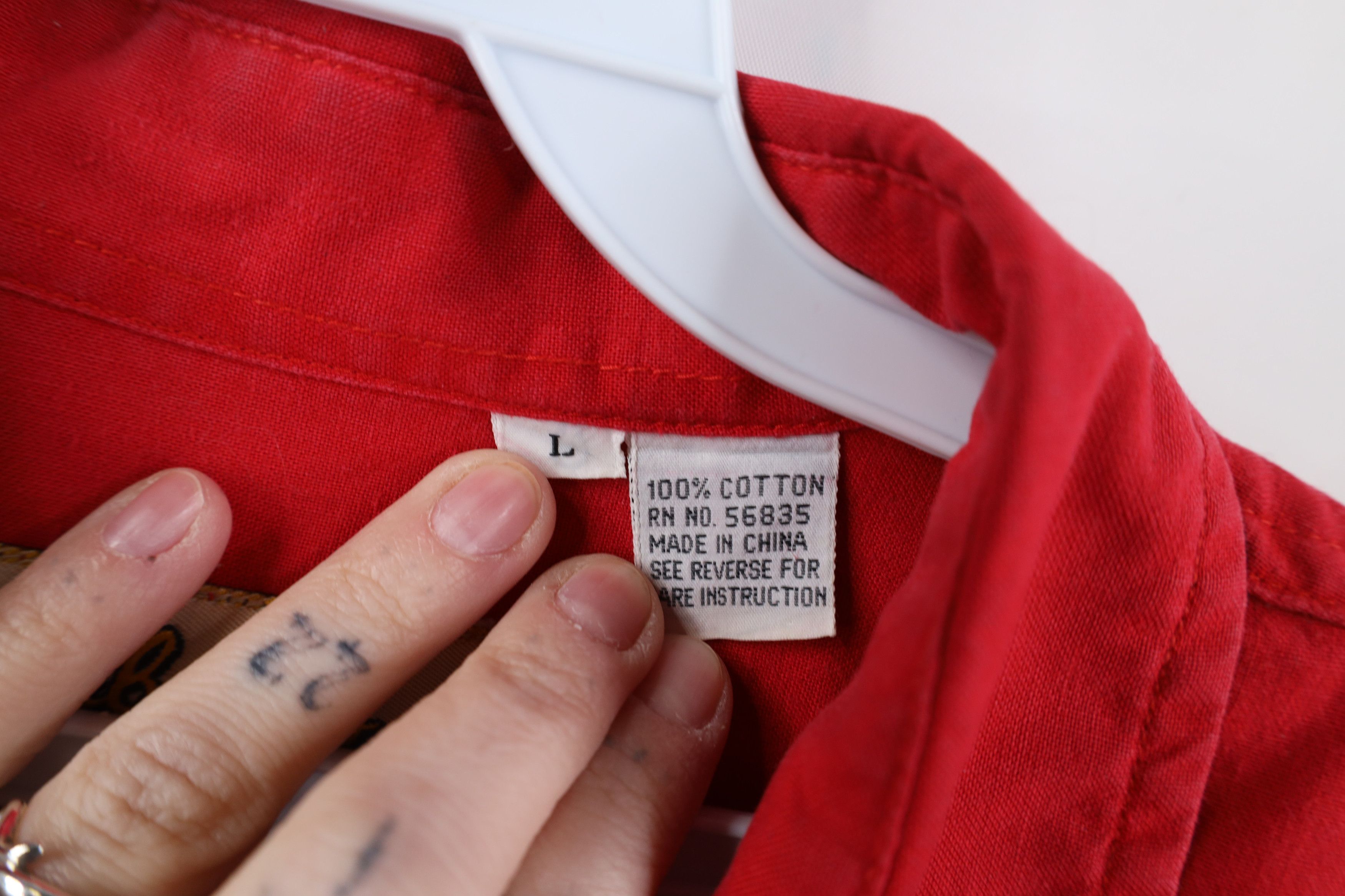 Cabelas Vintage 80s 90s Cabelas Pocket Collared Button Shirt Red Size US L / EU 52-54 / 3 - 9 Thumbnail
