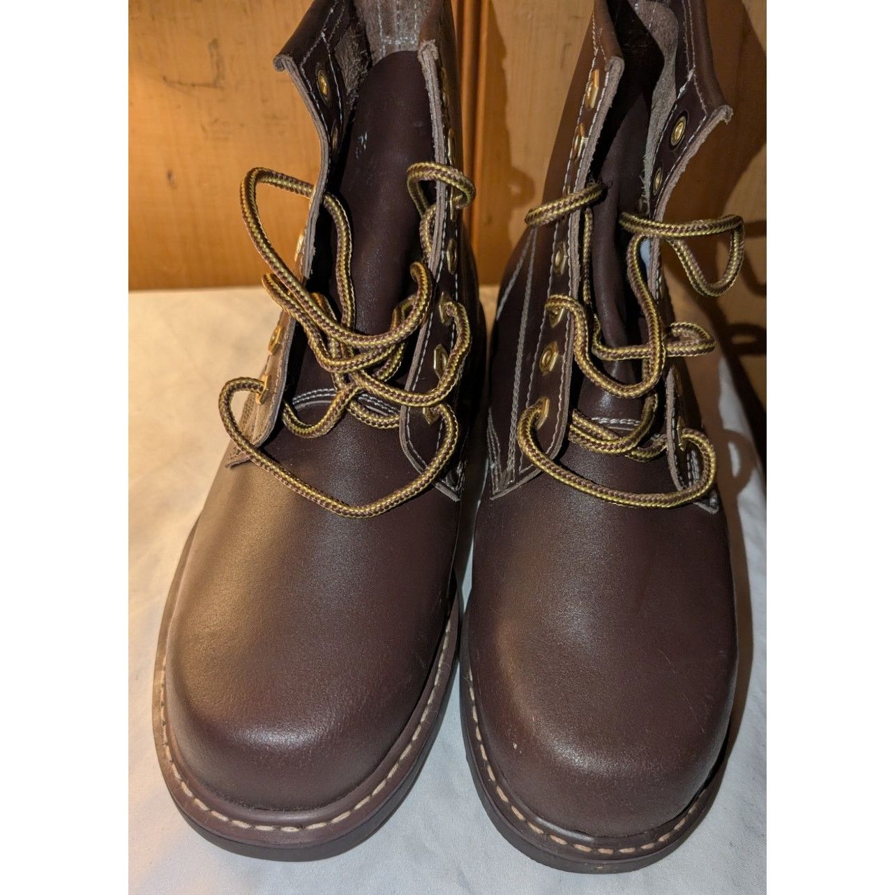 Big Mac Vtg Big M Leather Work Boots Welted Wmns 10 E Men's 8.5 NOS Size US 8.5 / EU 41-42 - 3 Thumbnail