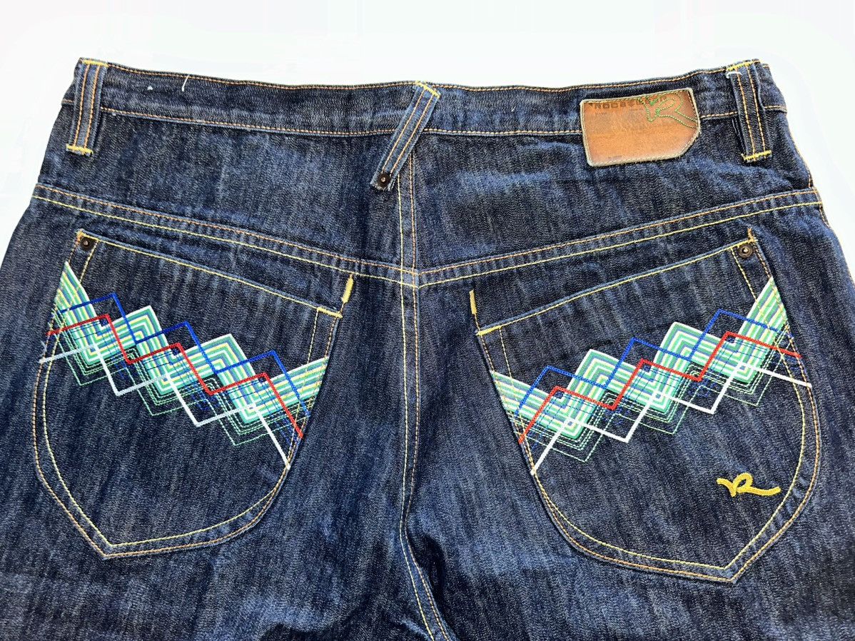 Rocawear × Vintage VTG Rocawear Denim Shorts Mens Blue Embroidered-40x13 Size US 40 / EU 56 - 2 Thumbnail