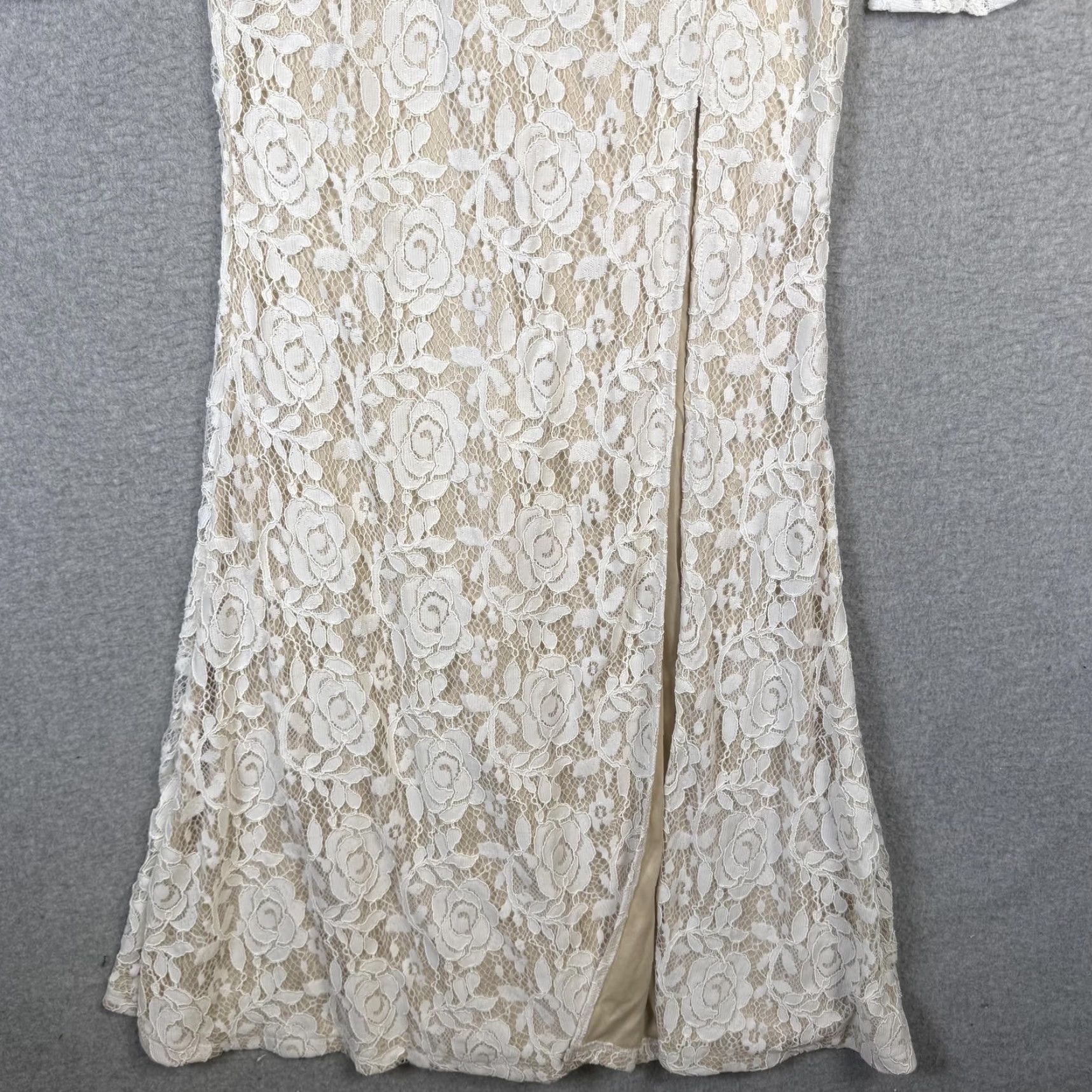 Born Baltic Born Dress Maxi Mermaid Lace Puff Sleeve White XL Women Size XL / US 12-14 / IT 48-50 - 5 Thumbnail