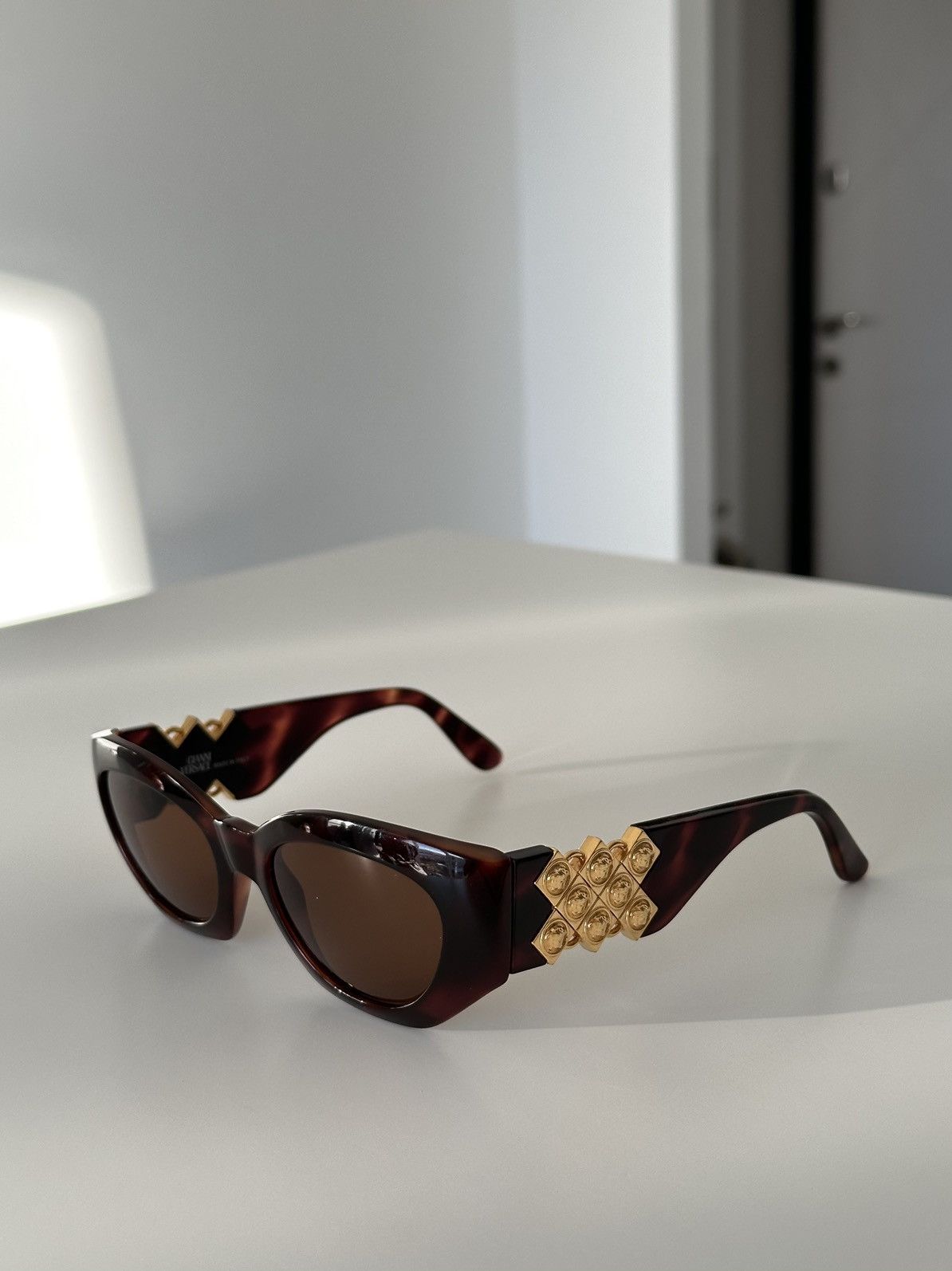 image of Vintage Versace Multiple Medusa Luxury Sunglasses/ Mod.420/d in Brown, Men's