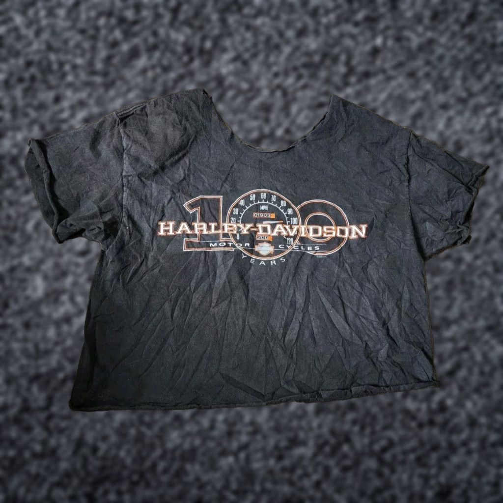 Harley Davidson VINTAGE Harley Davidson Birmingham Riders Black Cropped T Shirt Mens M Size US M / EU 48-50 / 2 - 1 Thumbnail
