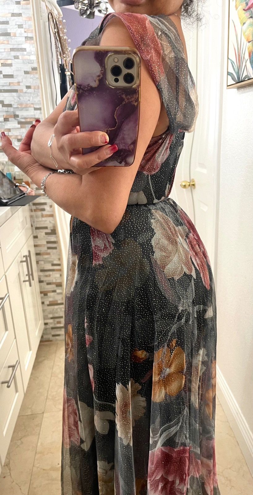 Other Formal & Beautiful Floral Maxi Dress Size XL / US 12-14 / IT 48-50 - 3 Thumbnail