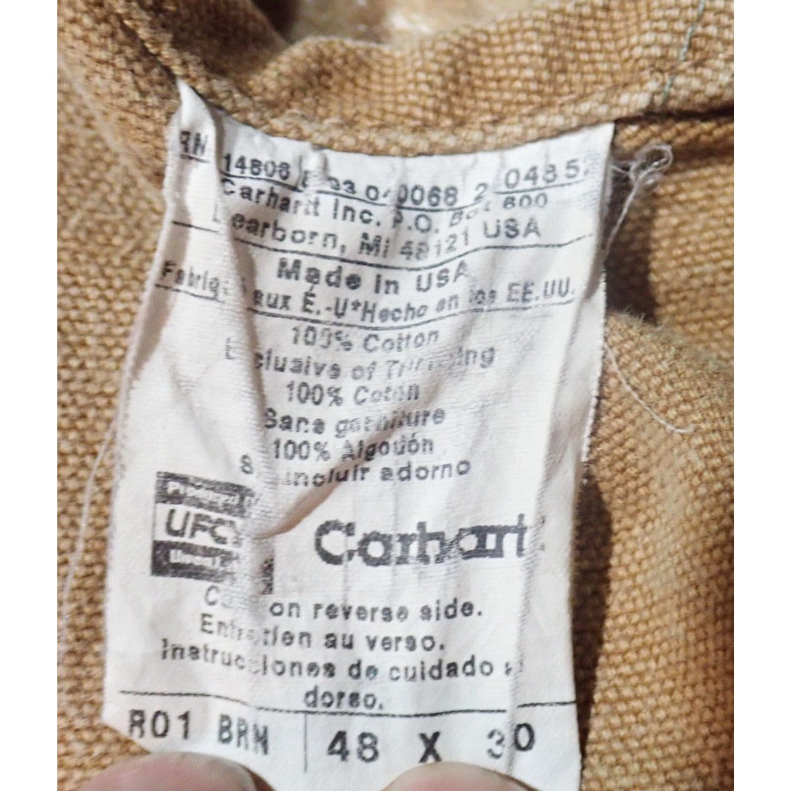 Carhartt VINTAGE Carhartt Workwear Overalls Men 48x27 Brown Distressed Canvas Double Knee USA Size US 32 / EU 48 - 5 Thumbnail