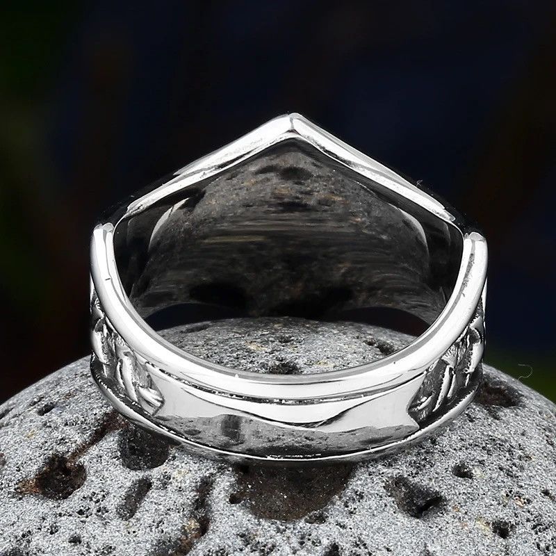 Jewelry × Vintage Stainless Steel Unique Star Ring With Red Stone Wear Anels Size ONE SIZE - 6 Thumbnail