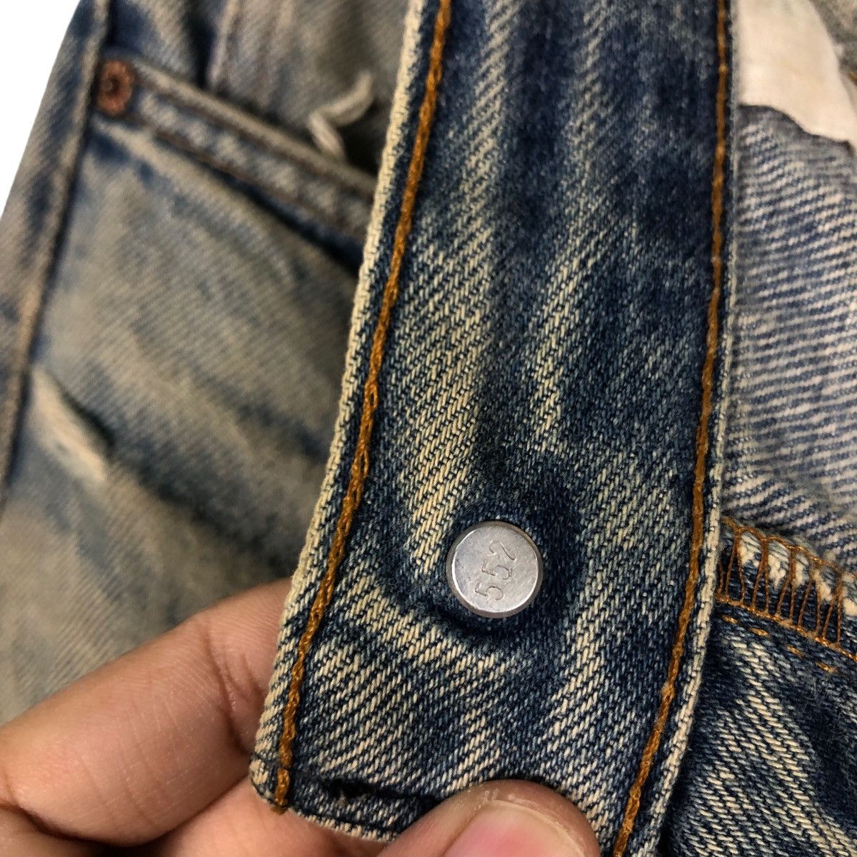 Levi's 🔥VINTAGE LEVI’S 552 BUTTON USA DISTRESSED DESIGN RUSTY Size US 30 / EU 46 - 19 Thumbnail
