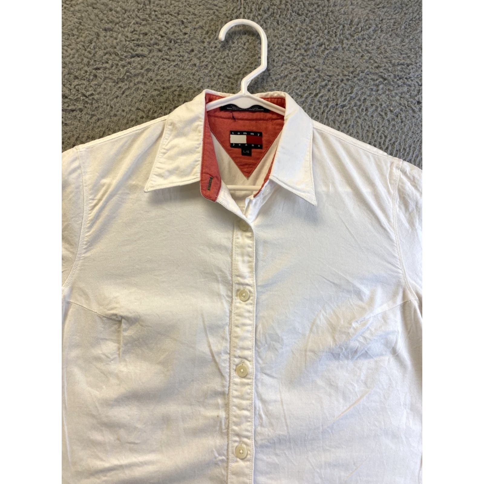Tommy Hilfiger VINTAGE Tommy Hilfiger Shirt Dress Shirt Long Sleeve 100% Cotton White L Women’s Slim 45-36 Size L / US 10 / IT 46 - 4 Thumbnail