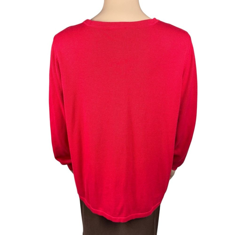 Bob Mackie Vintage Bob Mackie Embroidered Sequin Cotton Red Cardigan S Size L / US 10 / IT 46 - 4 Thumbnail