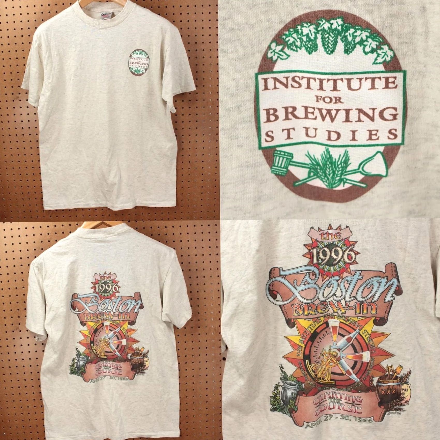 Fruit Of The Loom vtg 90s Boston Brew-In t-shirt LARGE 1996 craft beer brewing single stitch Size US XL / EU 56 / 4 - 2 Thumbnail