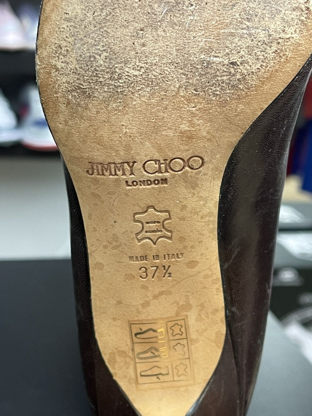 Jimmy Choo Size 7.5w - Jimmy Choo Women’s High Top Leather Heels Size US 7.5 / IT 37.5 - 7 Thumbnail