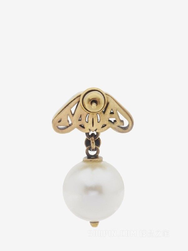 Alexander McQueen o1loc1c0625 Size:OS/Seal Pearl Earrings in Gold Size ONE SIZE - 2 Thumbnail