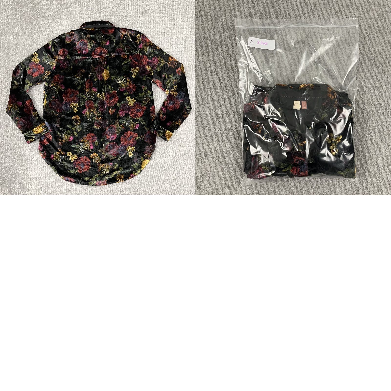Vintage VINTAGE Pilcro Hadley Button Up Shirt Women Medium Relaxed Dark Floral Velvet Boho Fairy Ladies' Bohemian Women Shirt M Black Floral 90s Style Size M / US 6-8 / IT 42-44 - 8 Thumbnail