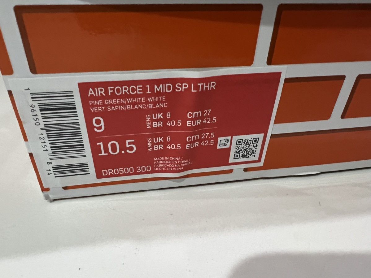 Nike × Off-White × Virgil Abloh Off-White Nike Air Force 1 Mid SP LTHR pine green Size US 9 / EU 42 - 20 Thumbnail