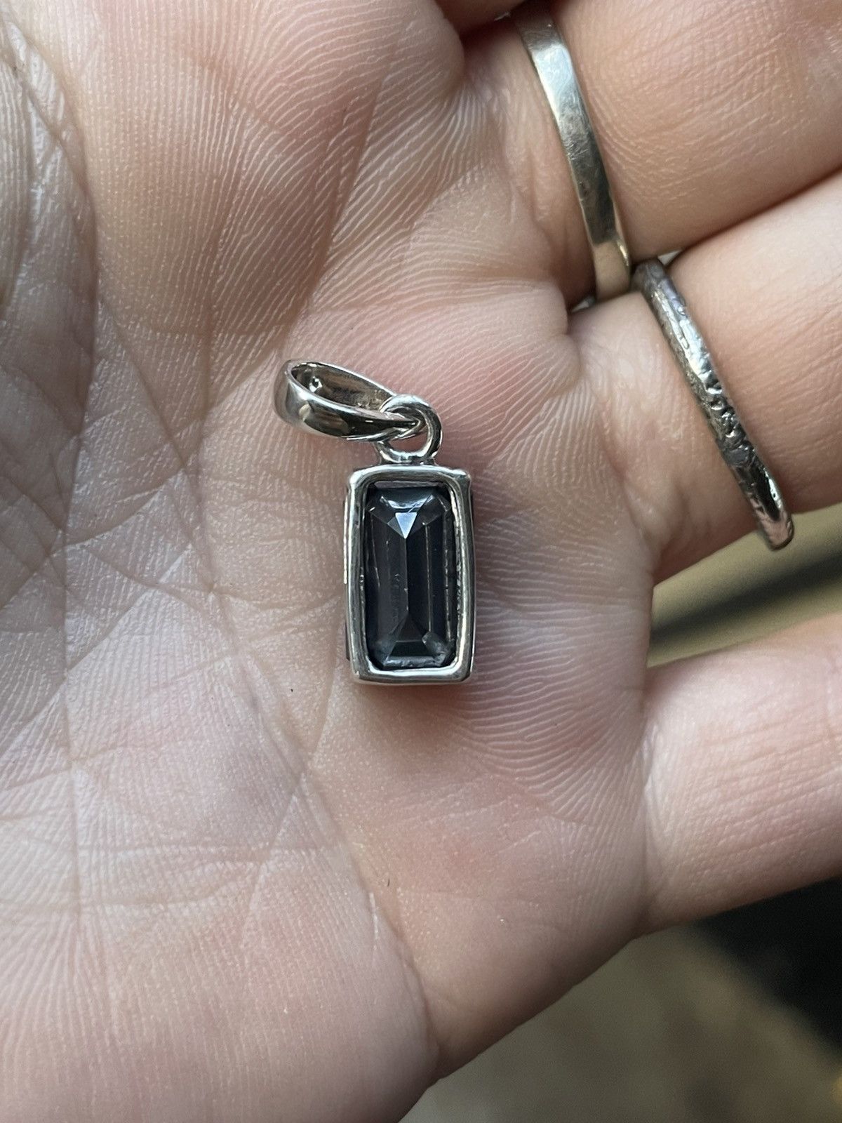 Other Black Diamond Solitaire Pendant in .925 Sterling Silver Size ONE SIZE - 5 Thumbnail
